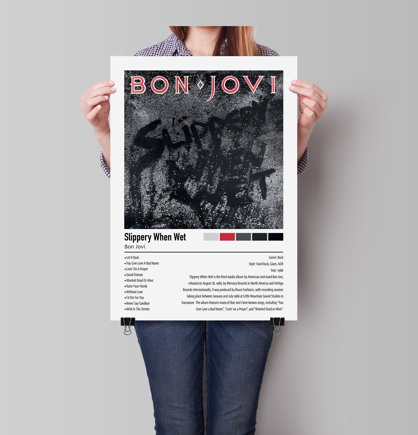 Bon Jovi | Slippery When Wet | Custom Album Cover Poster Print