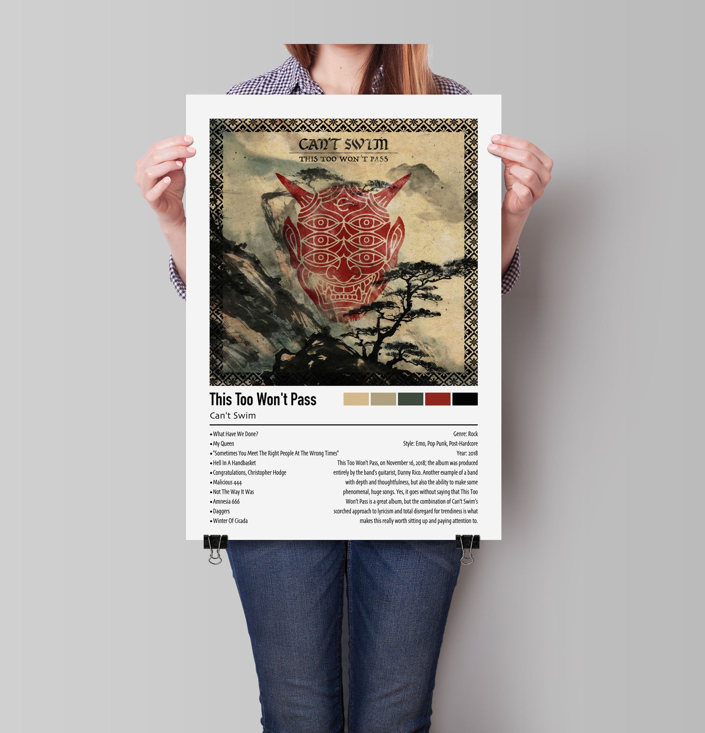 Can't Swim | This Too Won't Pass | Custom Album Cover Poster Print