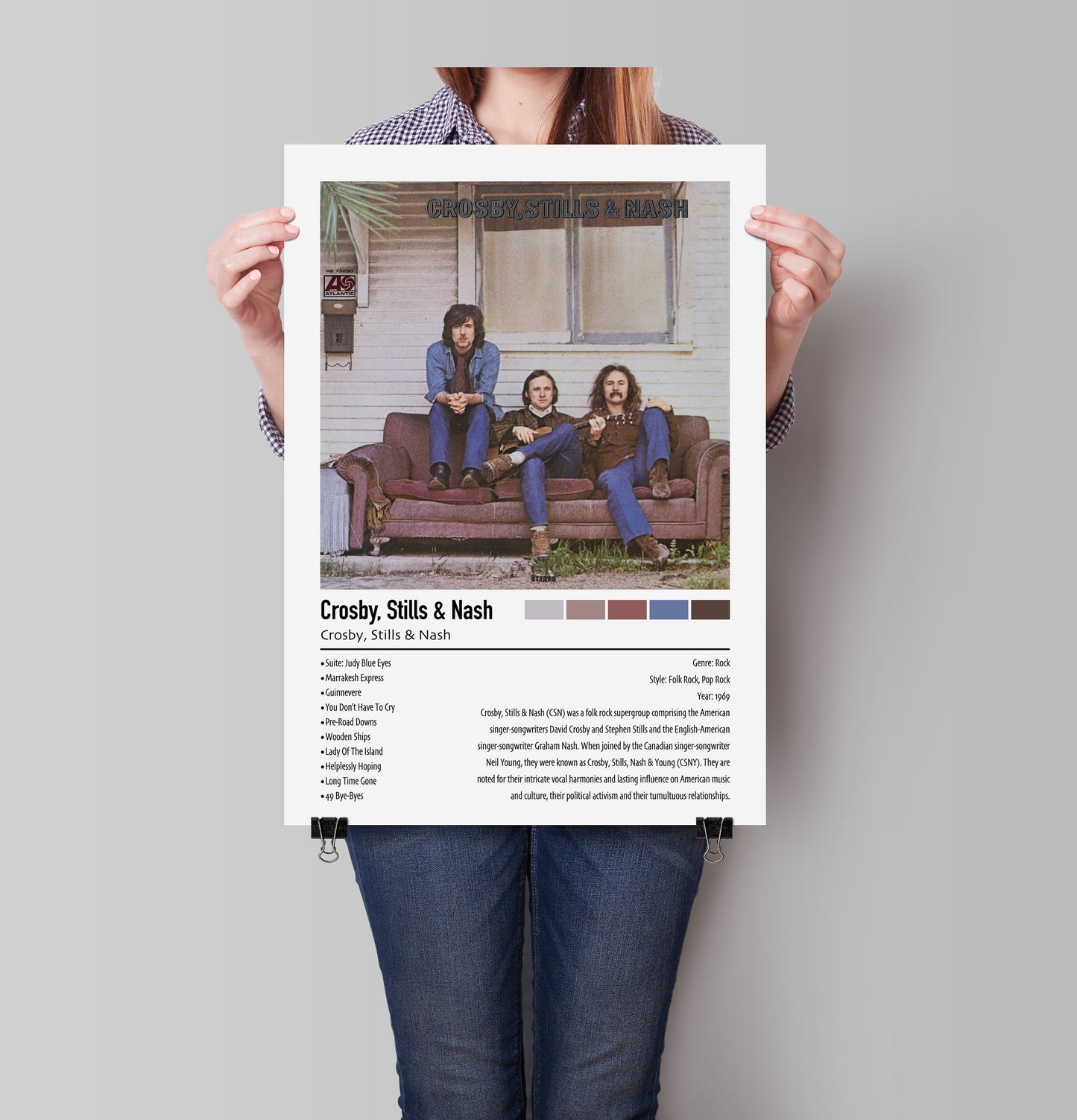 Crosby, Stills & Nash | Crosby, Stills & Nash | Custom Album Cover Poster Print