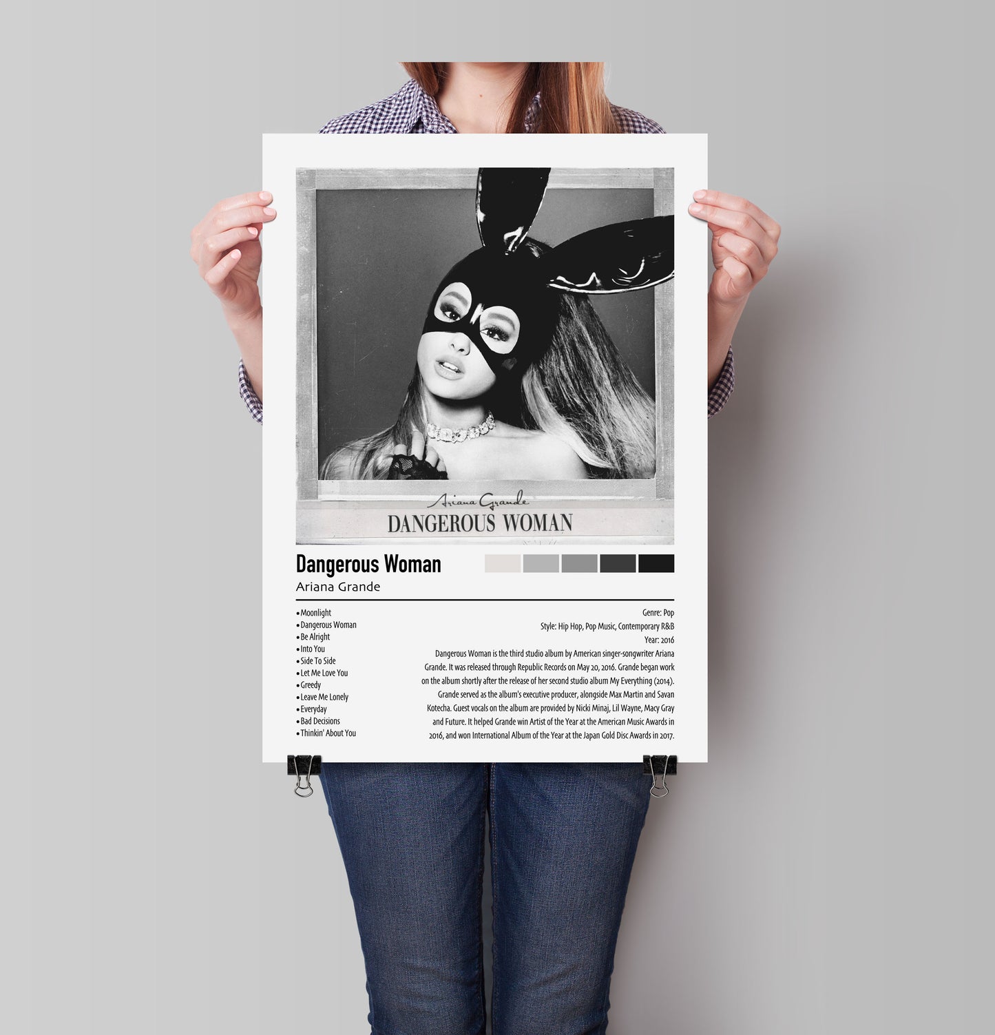 Ariana Grande | Dangerous Woman | Custom Album Cover Poster Print