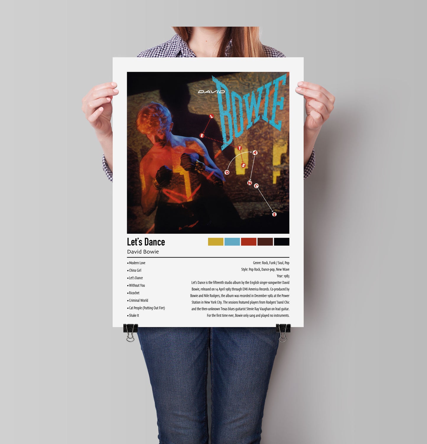 David Bowie | Let's Dance | Custom Album Cover Poster Print