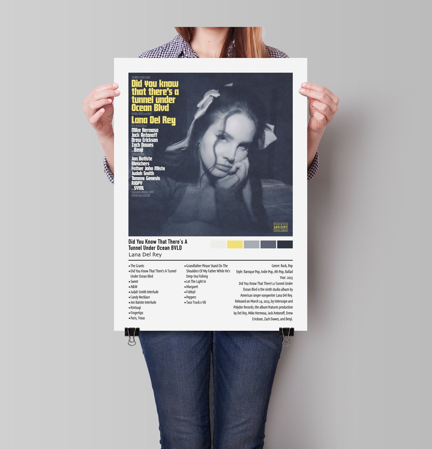 Lana Del Rey | Did You Know That There's A Tunnel Under Ocean BVLD | Custom Album Cover Poster Print