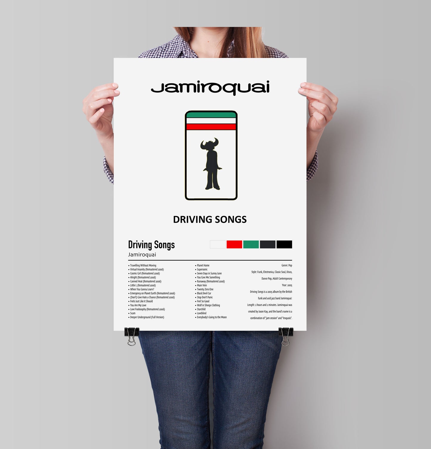 Jamiroquai | Driving Songs | Custom Album Cover Poster Print