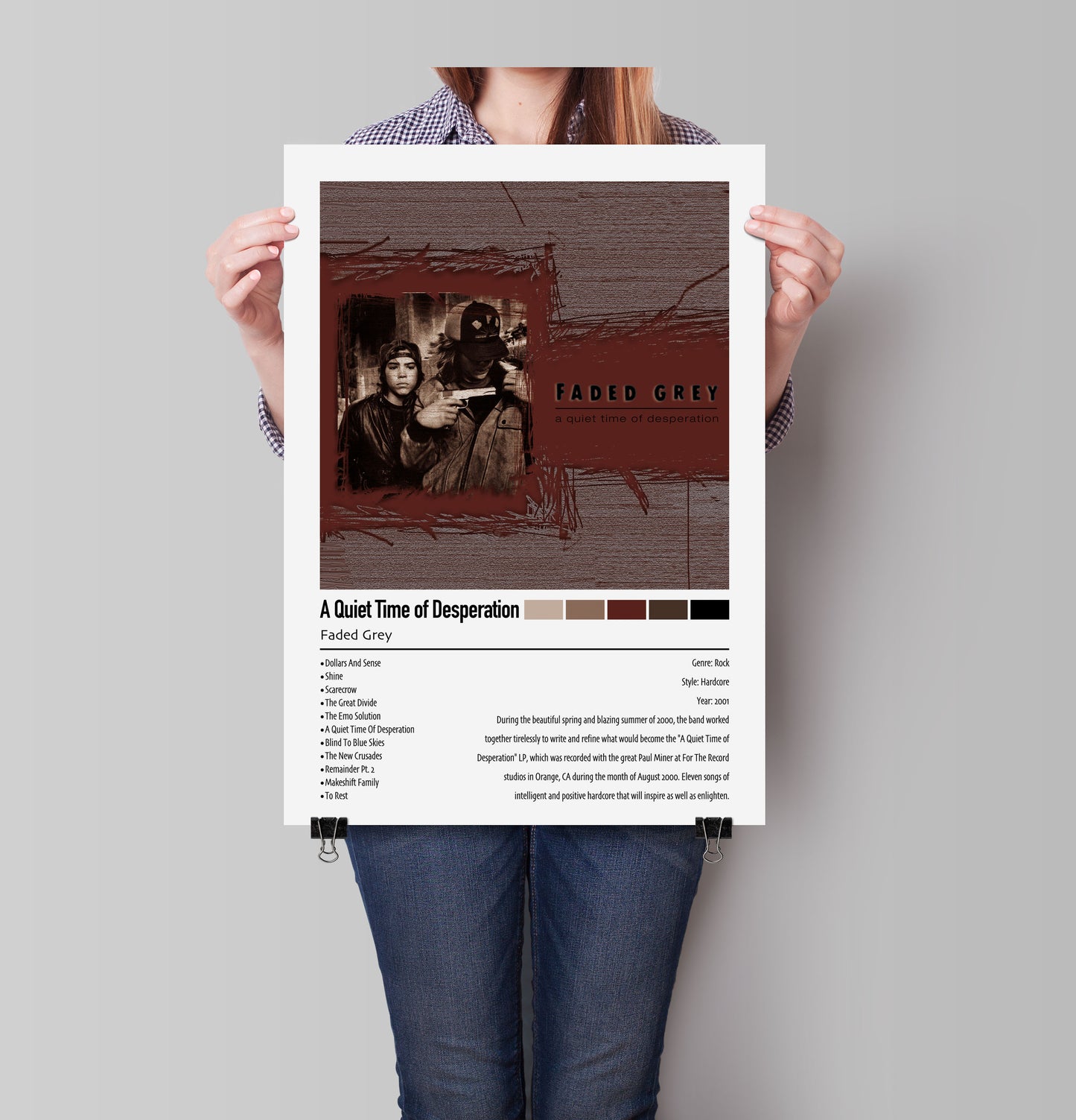 Faded Grey | A Quiet Time of Desperation | Custom Album Cover Poster Print