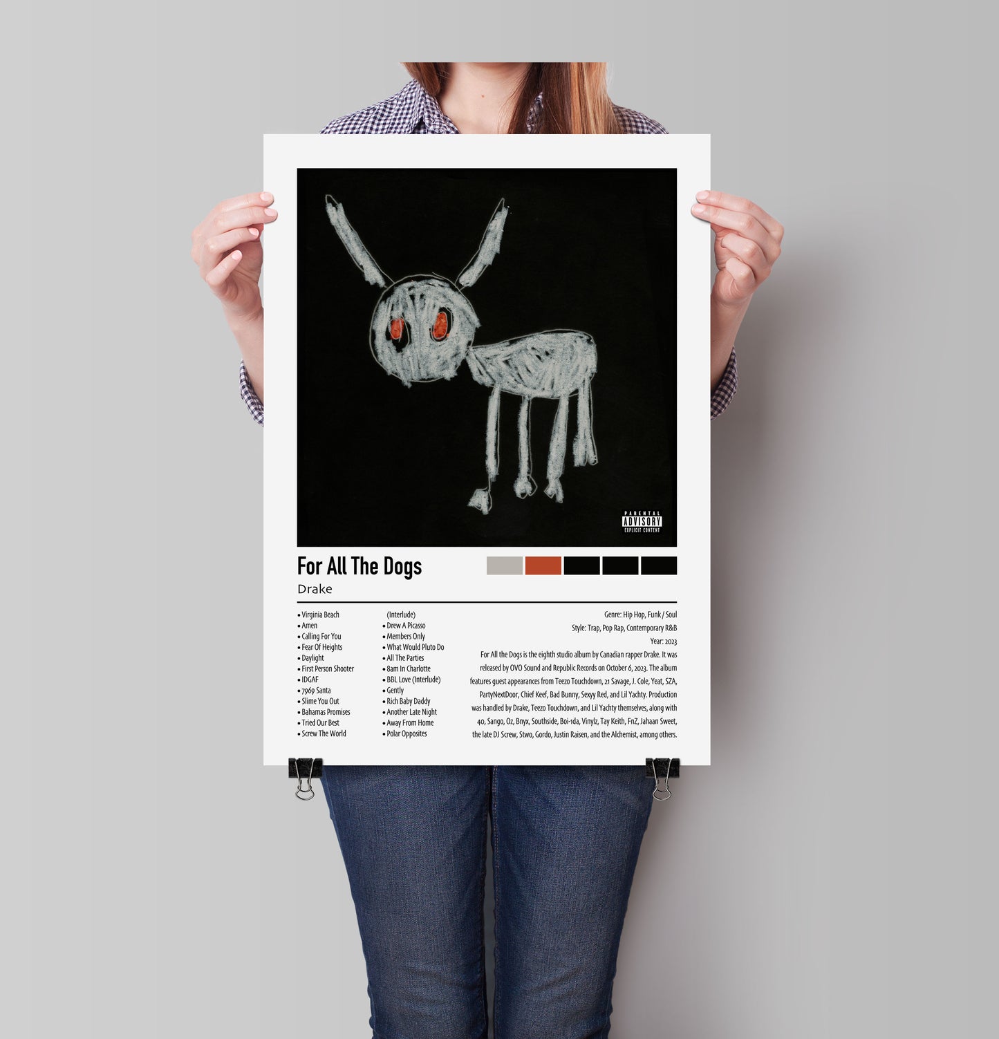 Drake | For All The Dogs | Custom Album Cover Poster Print