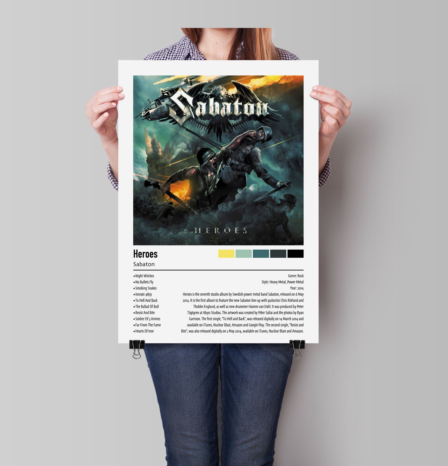 Sabaton | Heroes | Custom Album Cover Poster Print