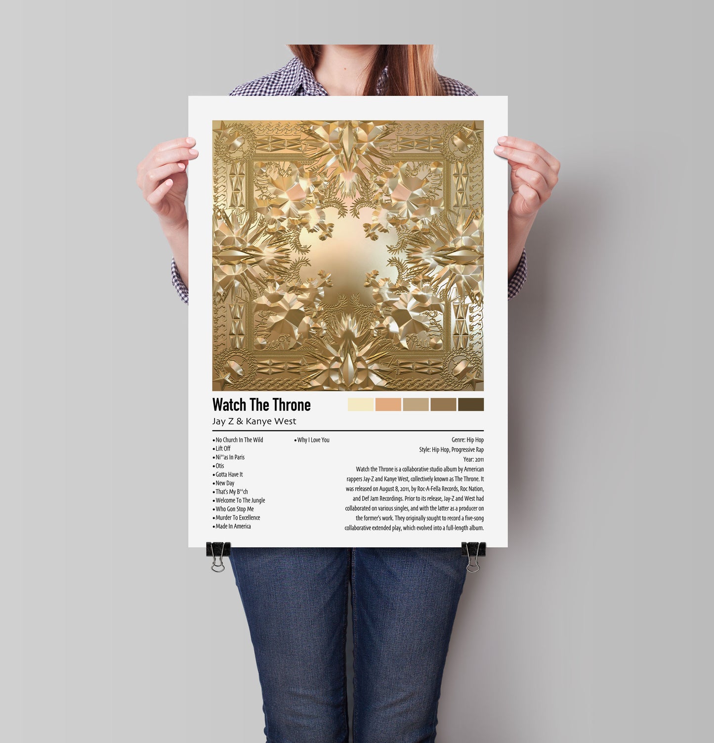 Jay Z & Kanye West | Watch The Throne | Custom Album Cover Poster Print