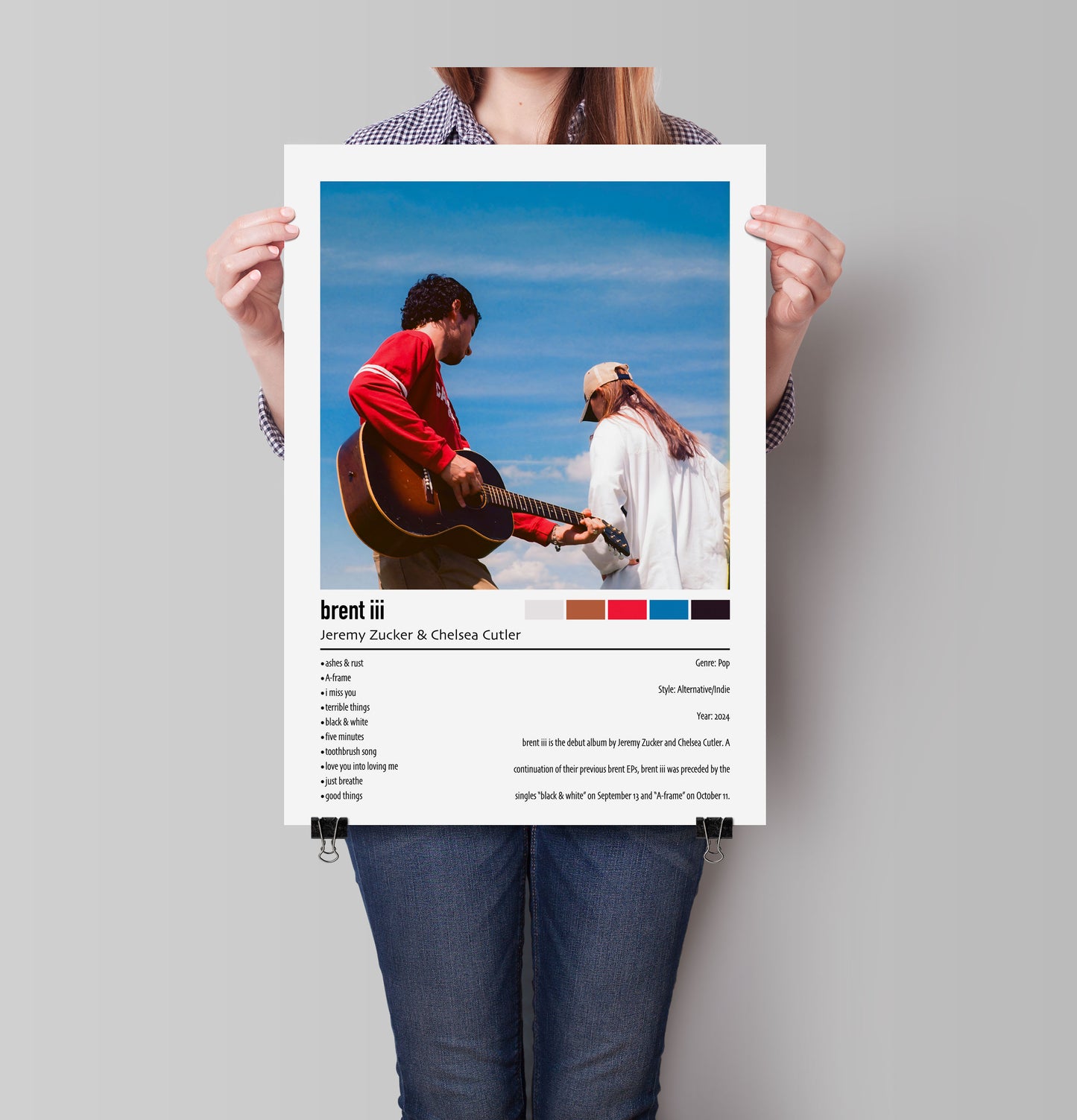 Jeremy Zucker & Chelsea Cutler | brent iii | Custom Album Cover Poster Print