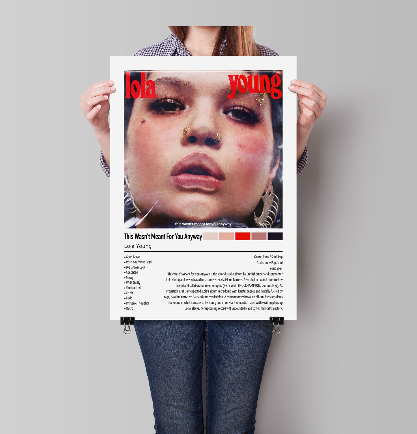 Lola Young | This Wasn't Meant For You Anyway | Custom Album Cover Poster Print