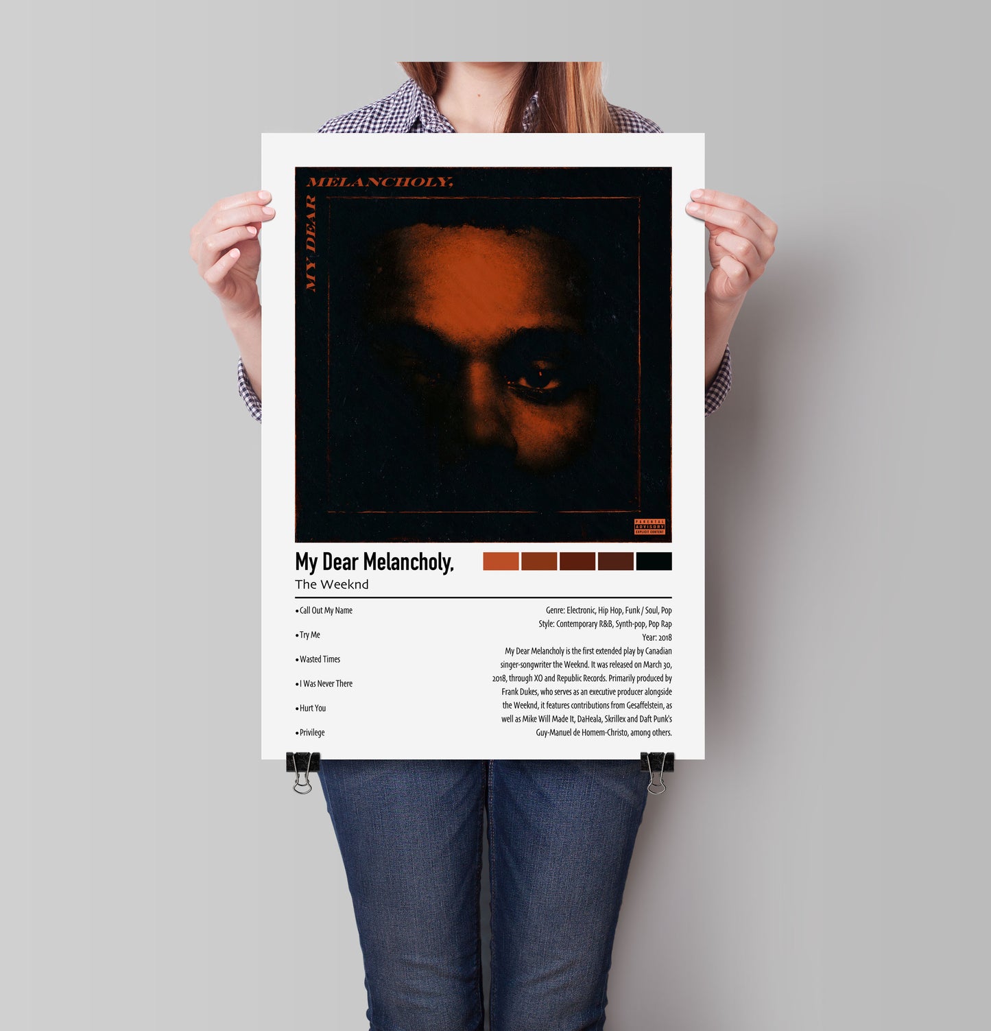 The Weeknd | My Dear Melancholy, | Custom Album Cover Poster Print