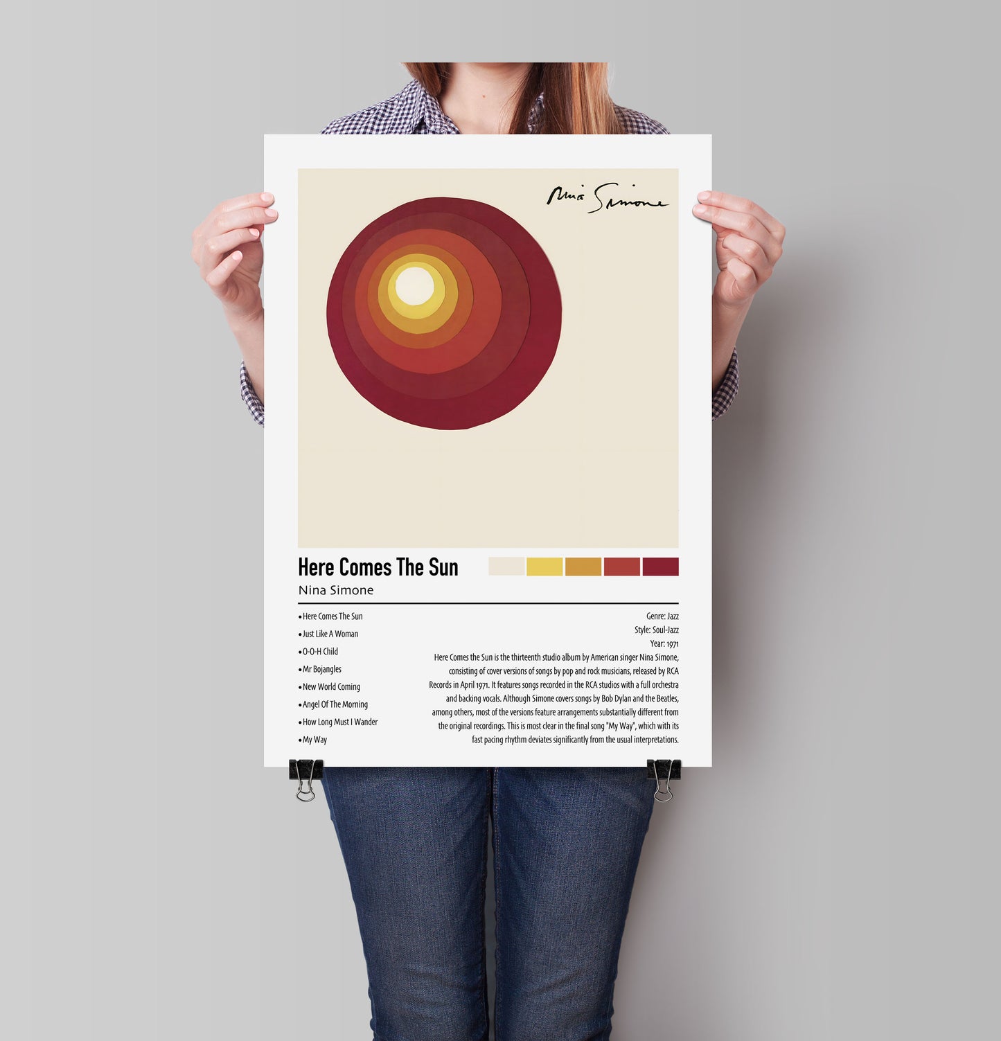 Nina Simone | Here Comes The Sun | Custom Album Cover Poster Print