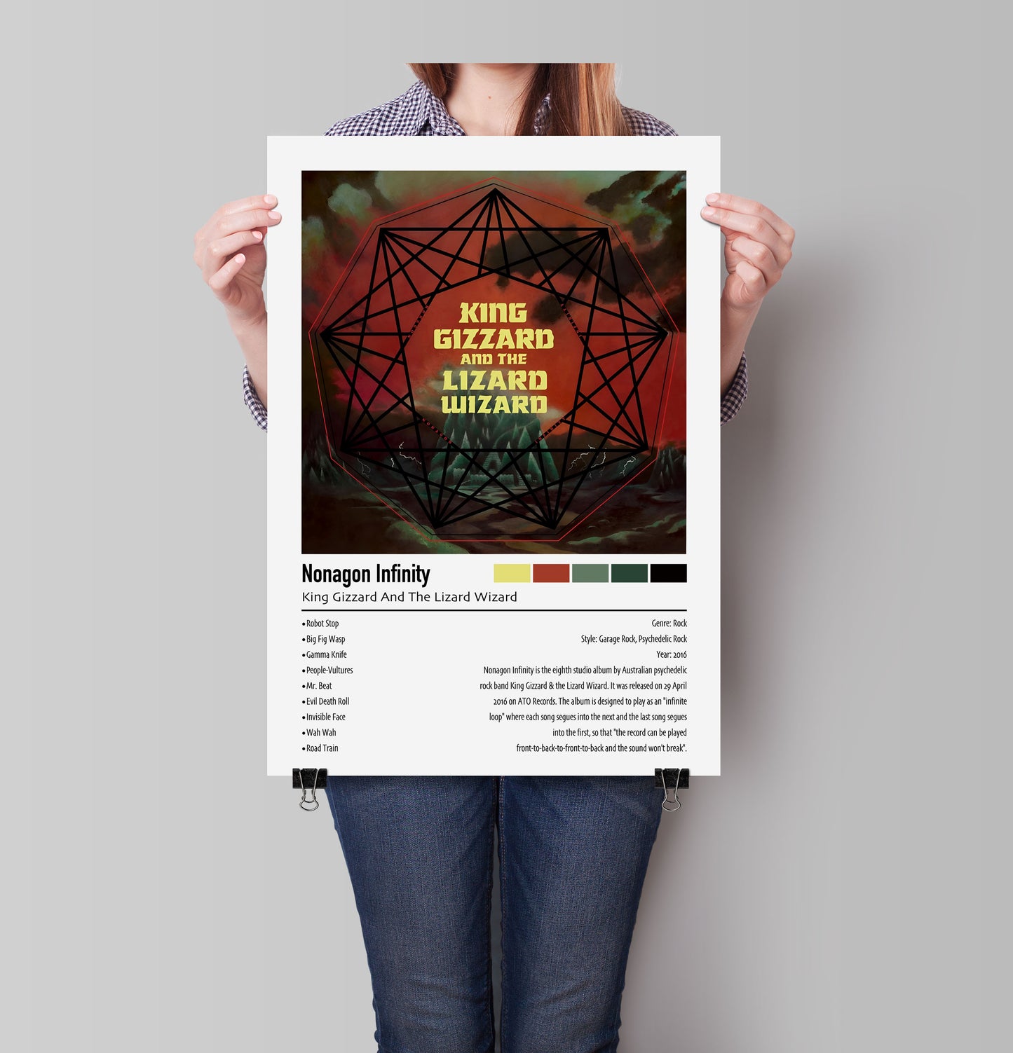 King Gizzard And The Lizard Wizard | Nonagon Infinity | Custom Album Cover Poster Print