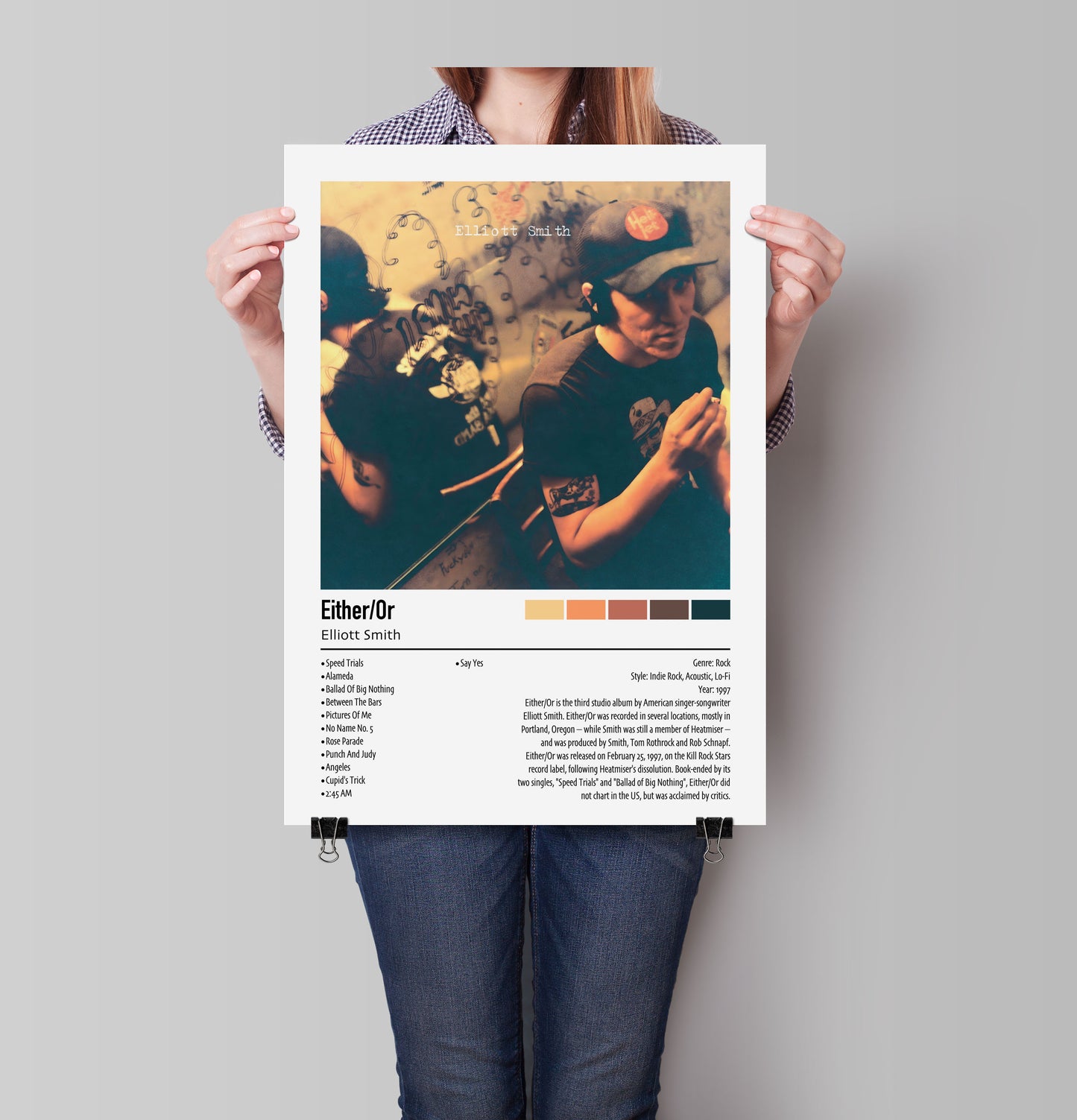 Elliott Smith | Either/Or | Custom Album Cover Poster Print