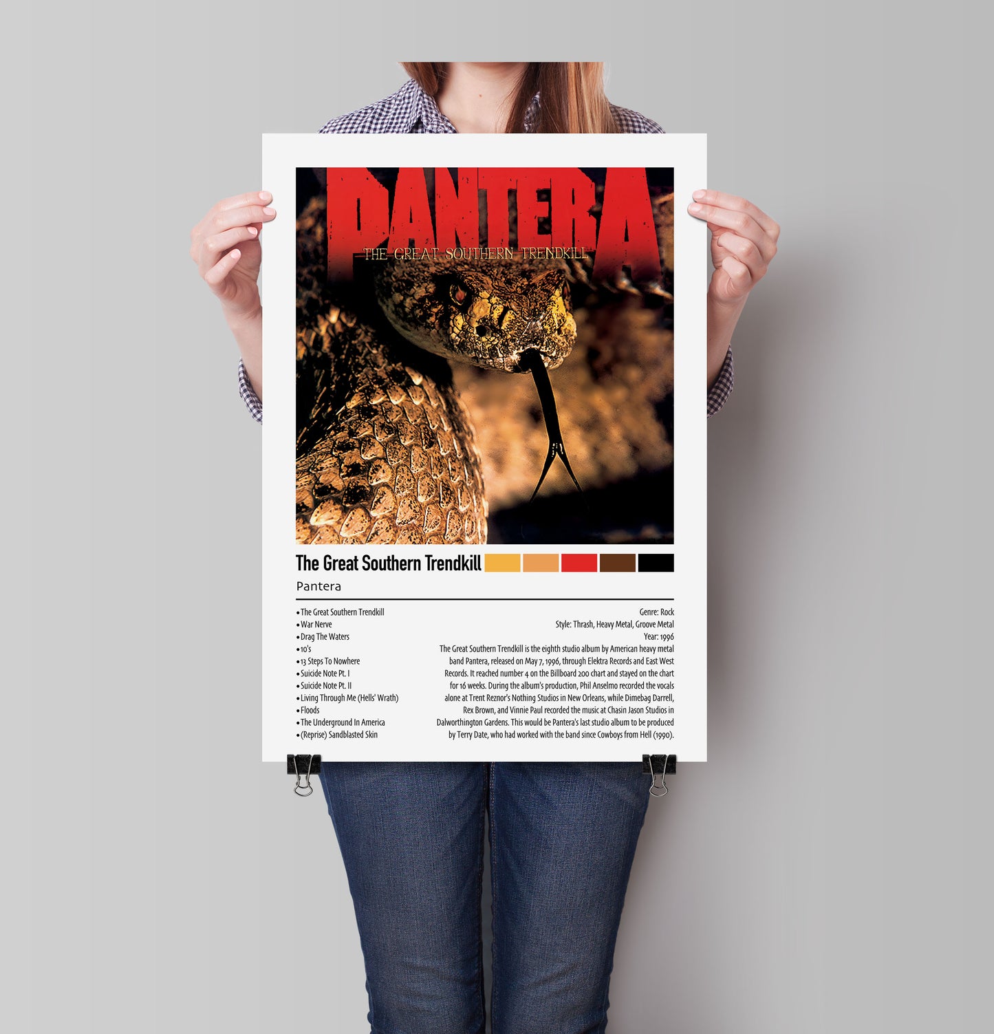 Pantera | The Great Southern Trendkill | Custom Album Cover Poster Print