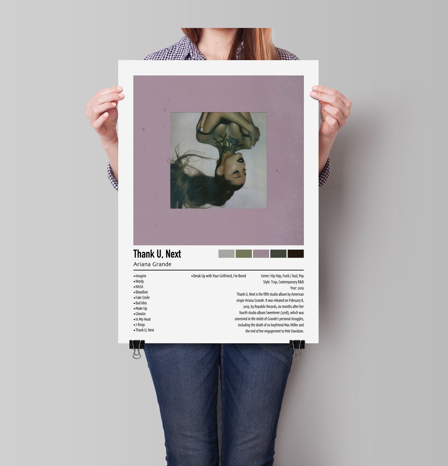 Ariana Grande | Thank U, Next | Custom Album Cover Poster Print