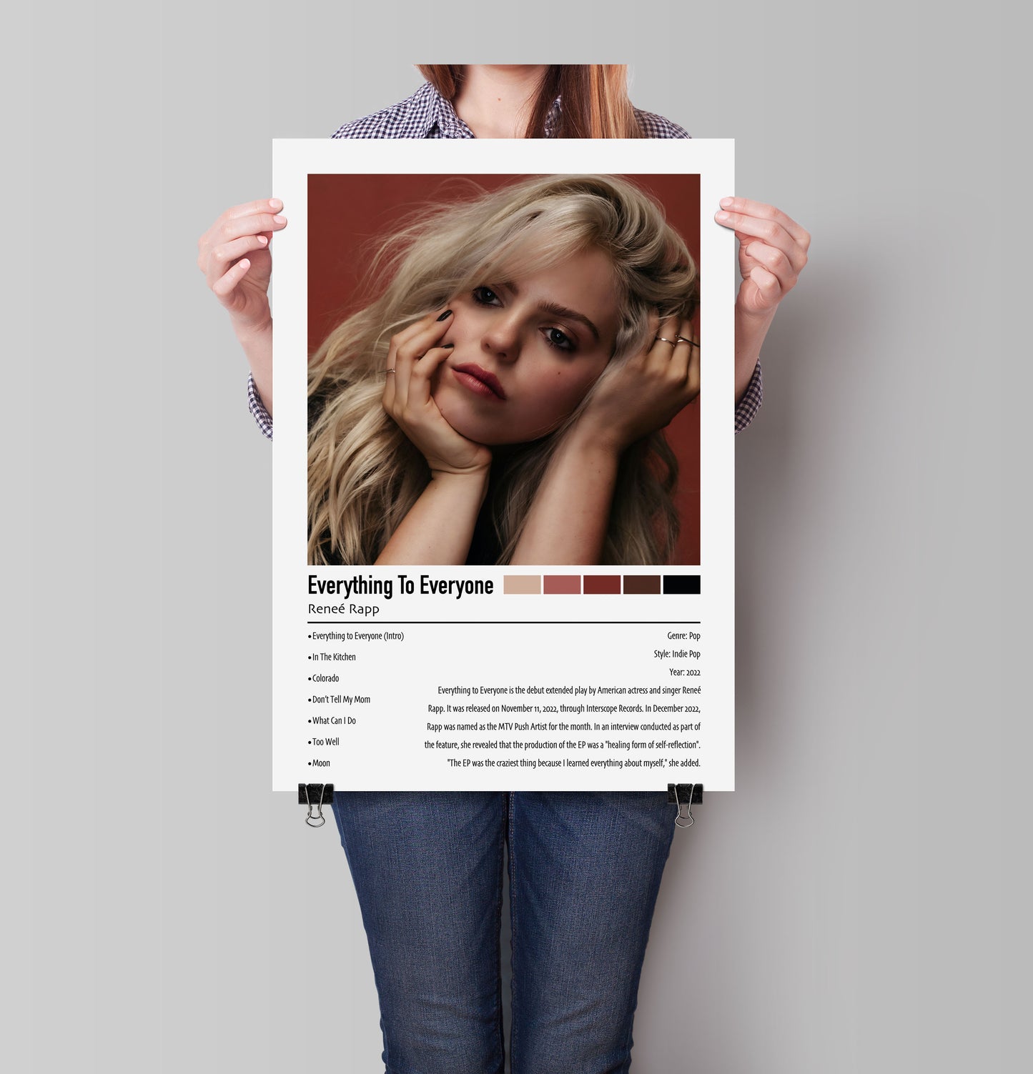 Reneé Rapp | Everything To Everyone | Custom Album Cover Poster Print