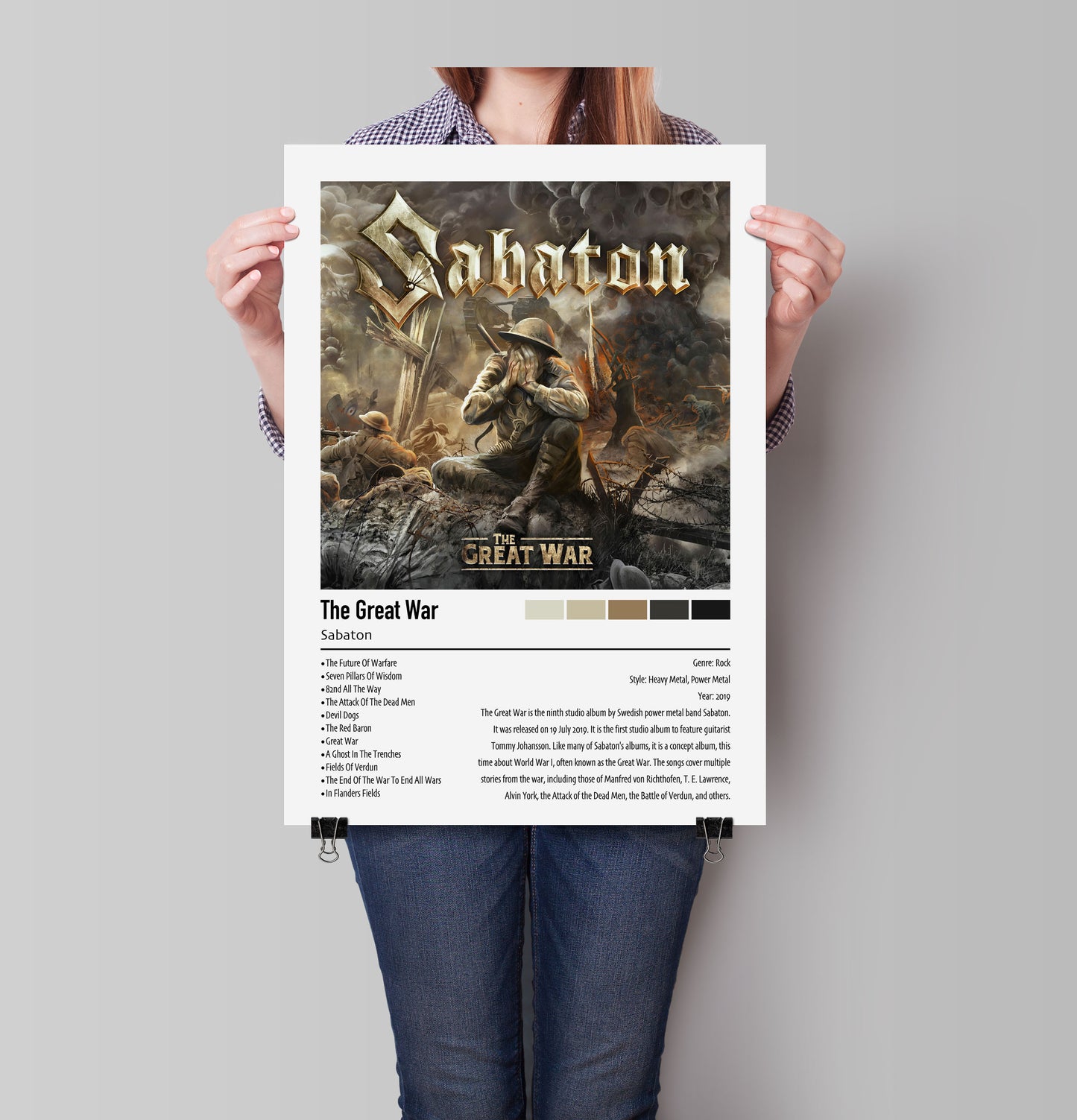Sabaton | The Great War | Custom Album Cover Poster Print