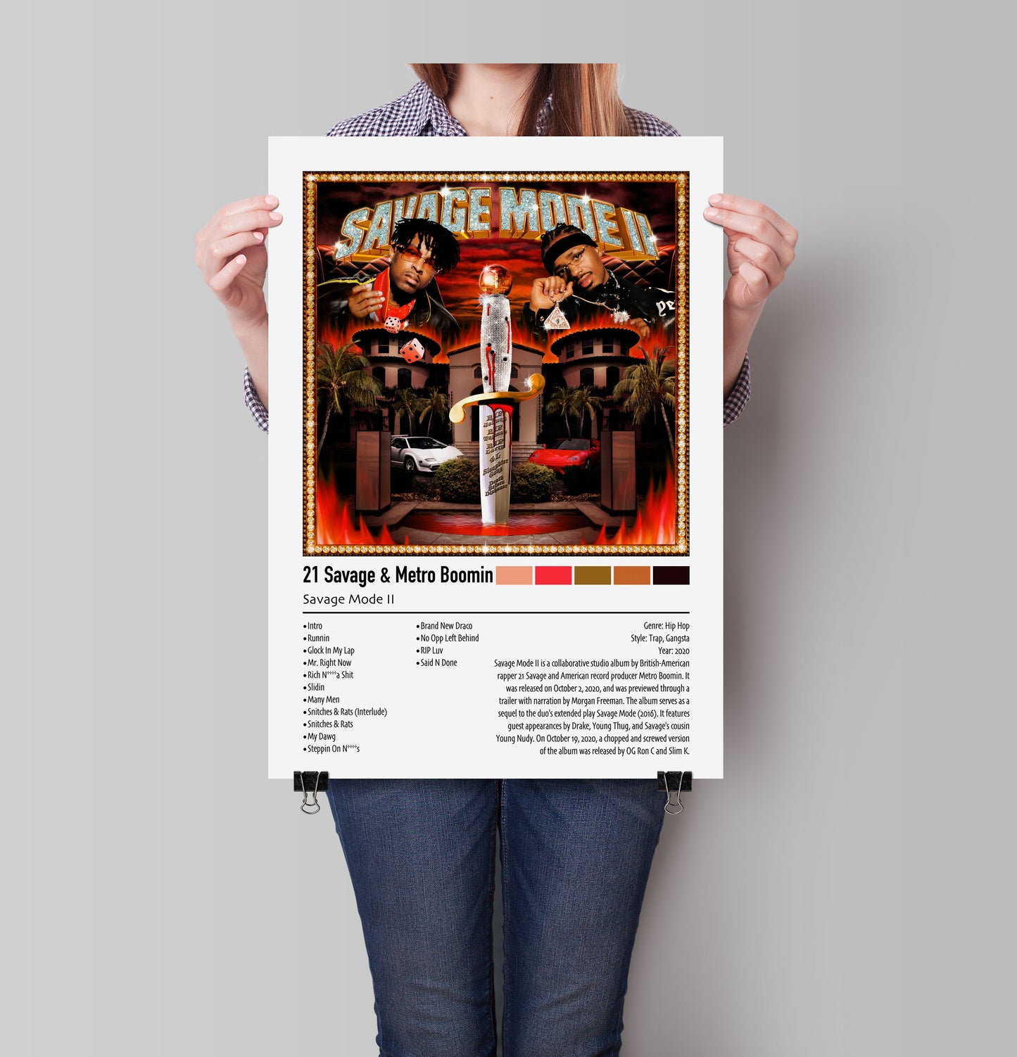 21 Savage & Metro Boomin | Savage Mode II | Custom Album Cover Poster Print