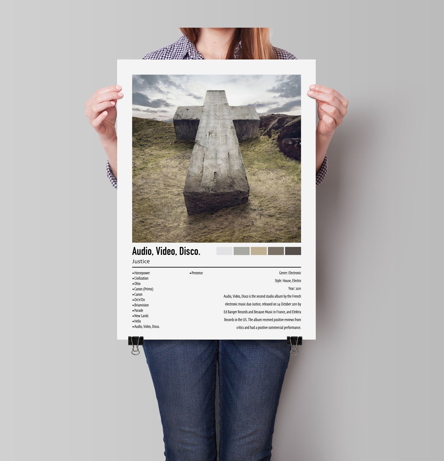 Justice | Audio, Video, Disco. | Custom Album Cover Poster Print