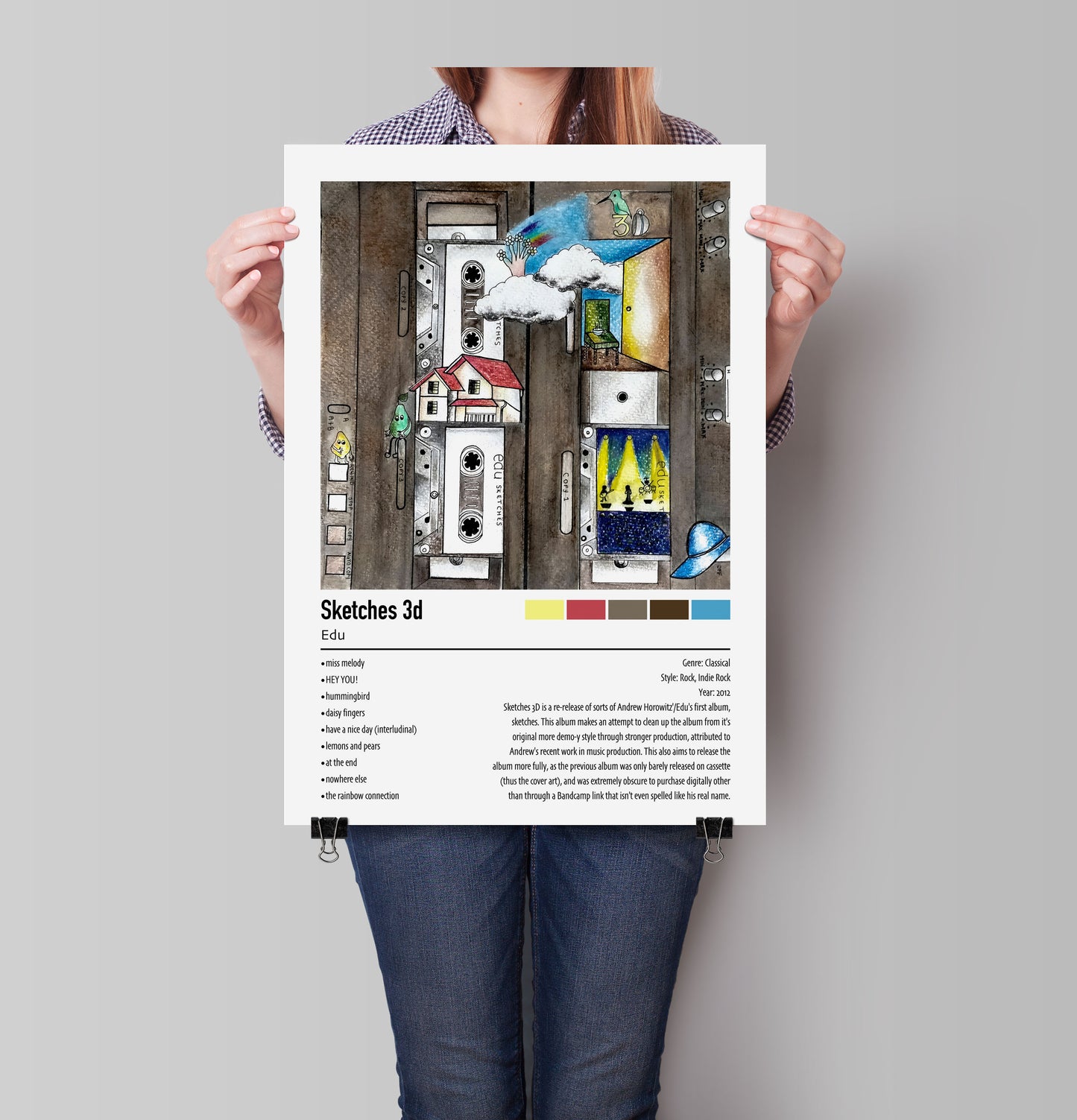 Edu | Sketches 3d | Custom Album Cover Poster Print