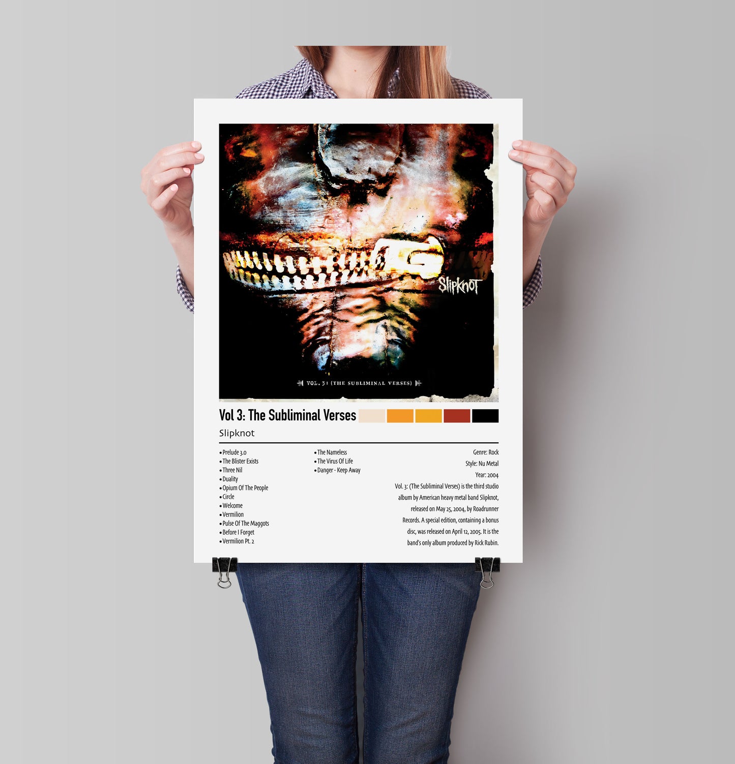 Slipknot | Vol 3: The Subliminal Verses | Custom Album Cover Poster Print