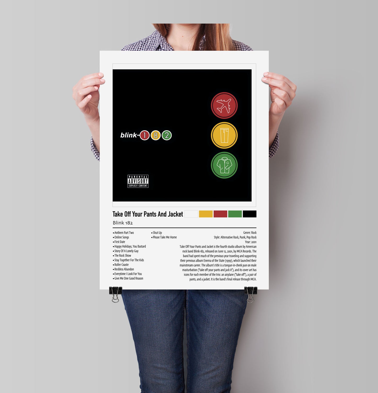Blink-182 | Take Off Your Pants And Jacket | Custom Album Cover Poster Print