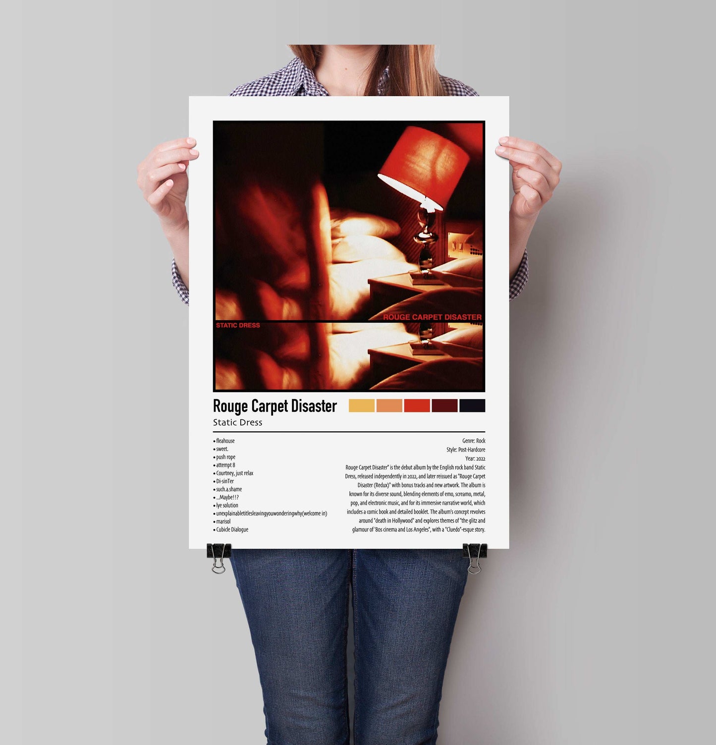 Static Dress | Rouge Carpet Disaster | Custom Album Cover Poster Print