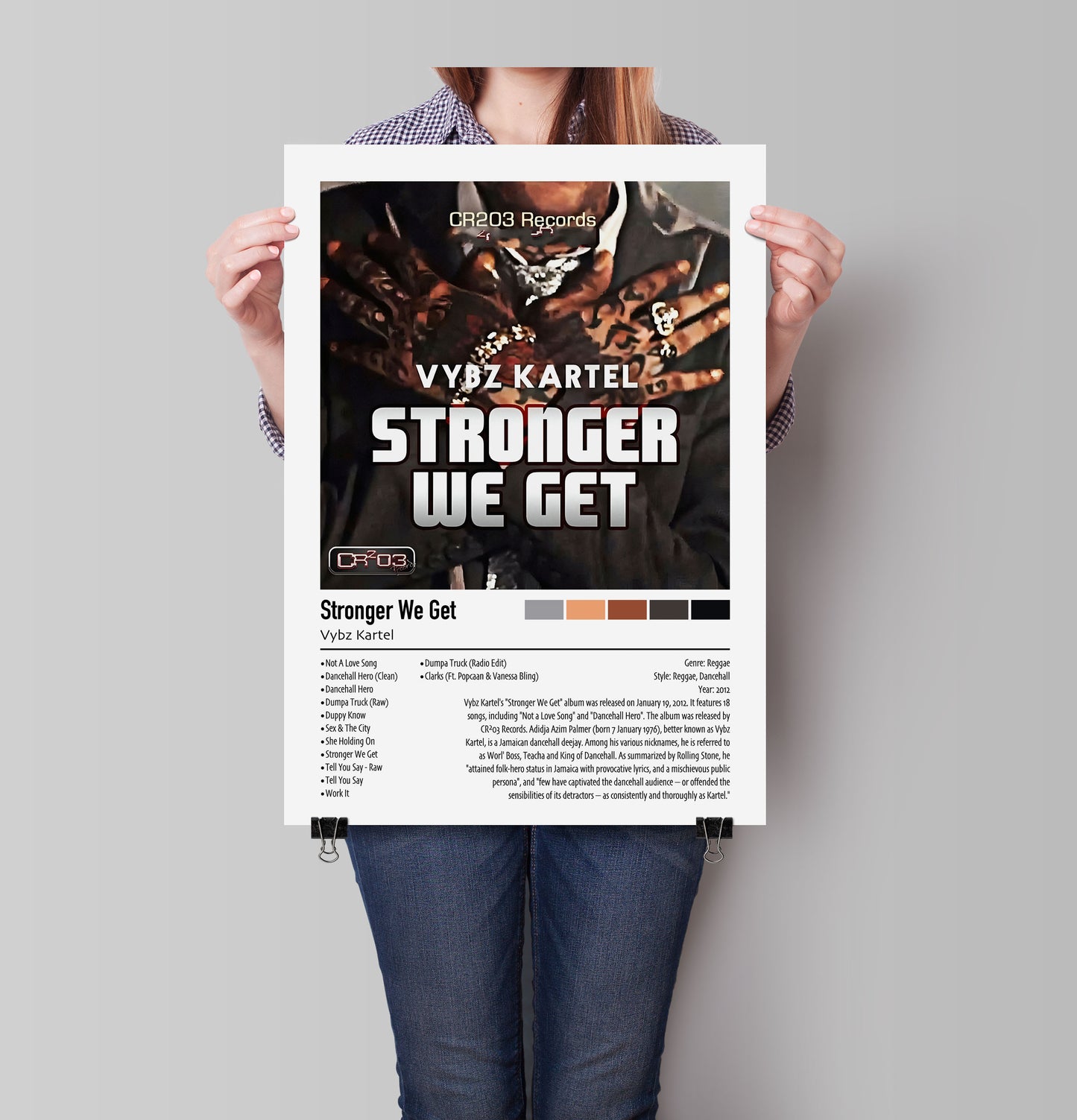 Vybz Kartel | Stronger We Get | Custom Album Cover Poster Print