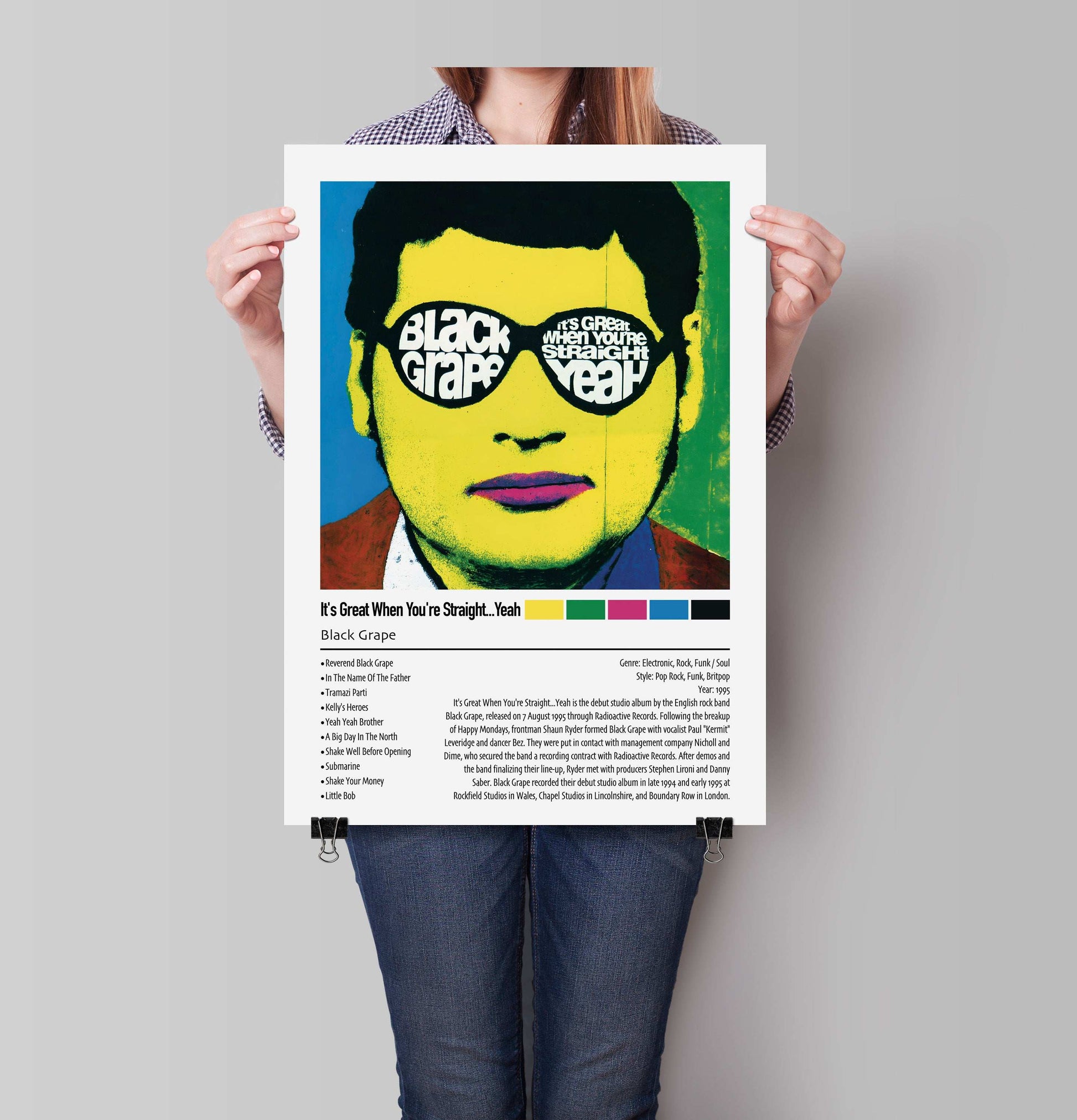 Black Grape | It's Great When You're Straight...Yeah | Custom Album Cover Poster Print