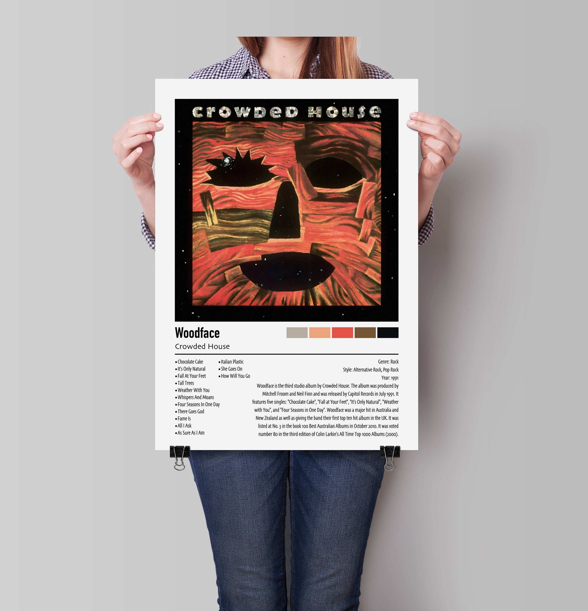 Crowded House | Woodface | Custom Album Cover Poster Print