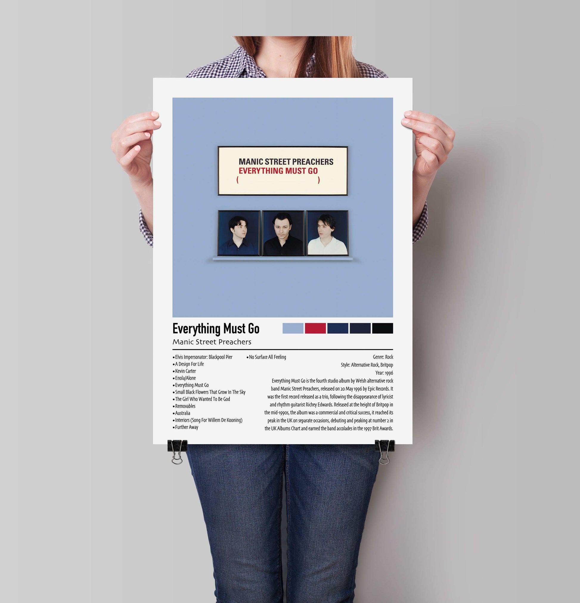 Manic Street Preachers | Everything Must Go | Custom Album Cover Poster Print