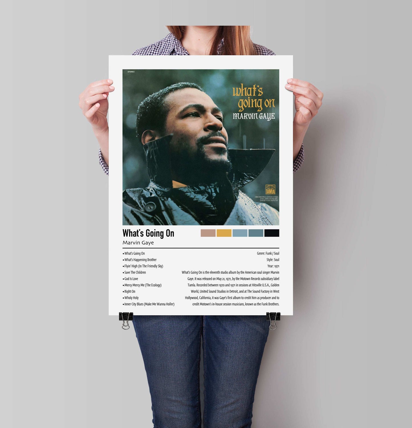 Marvin Gaye | What's Going On | Custom Album Cover Poster Print