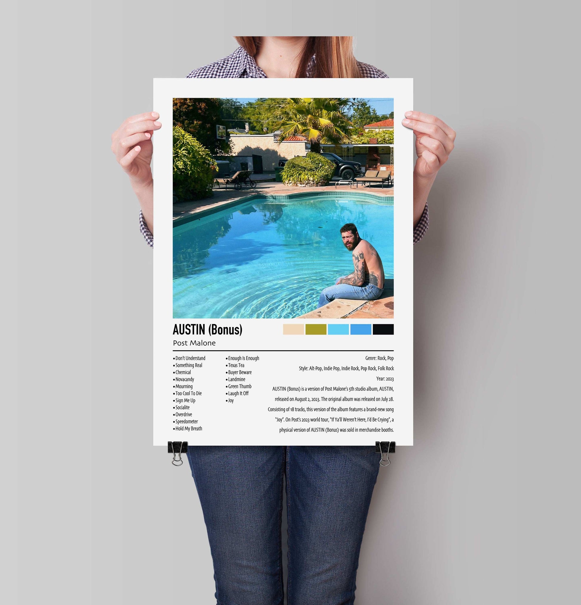 Post Malone | AUSTIN (Bonus) | Custom Album Cover Poster Print