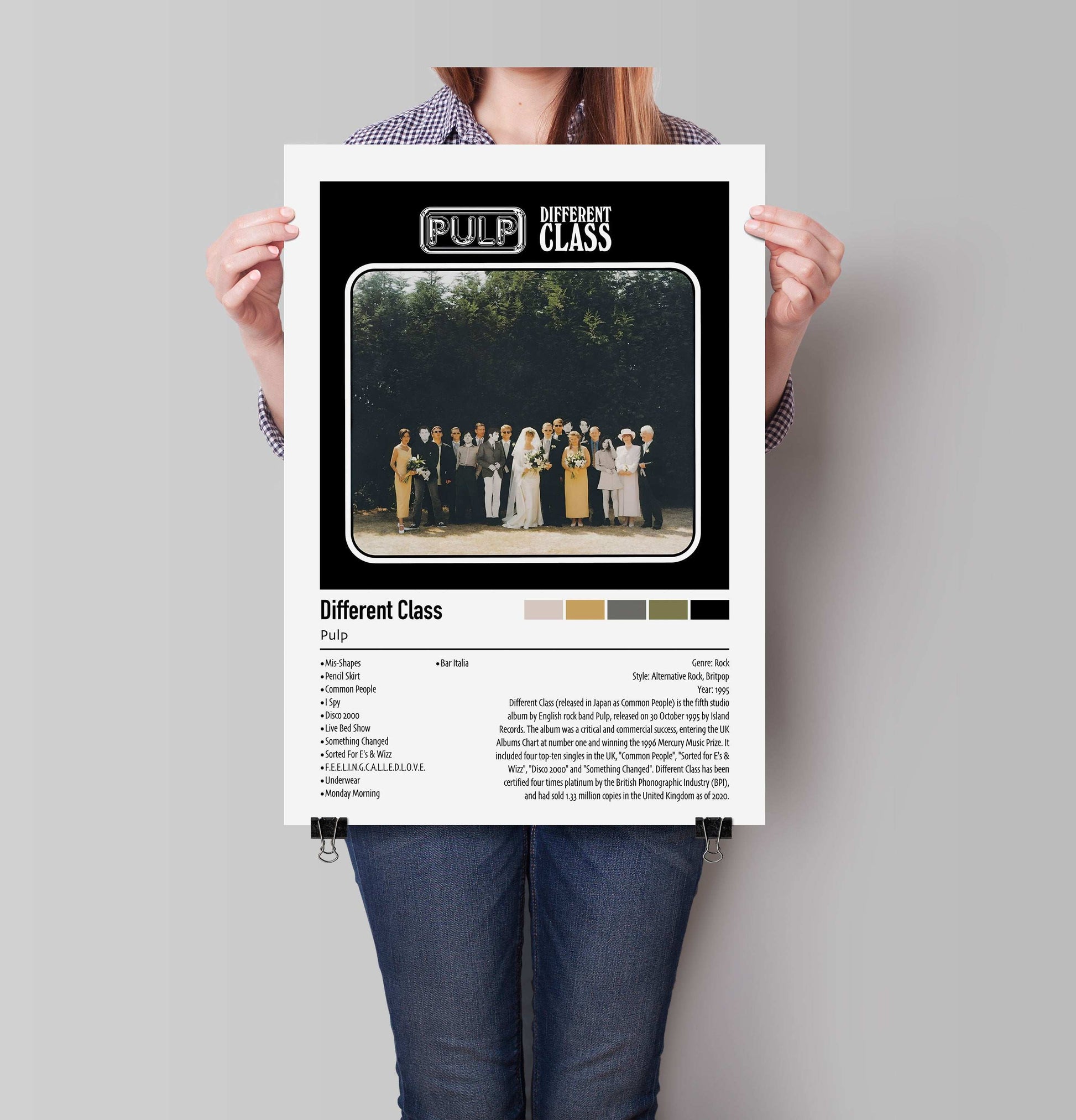 Pulp | Different Class | Custom Album Cover Poster Print