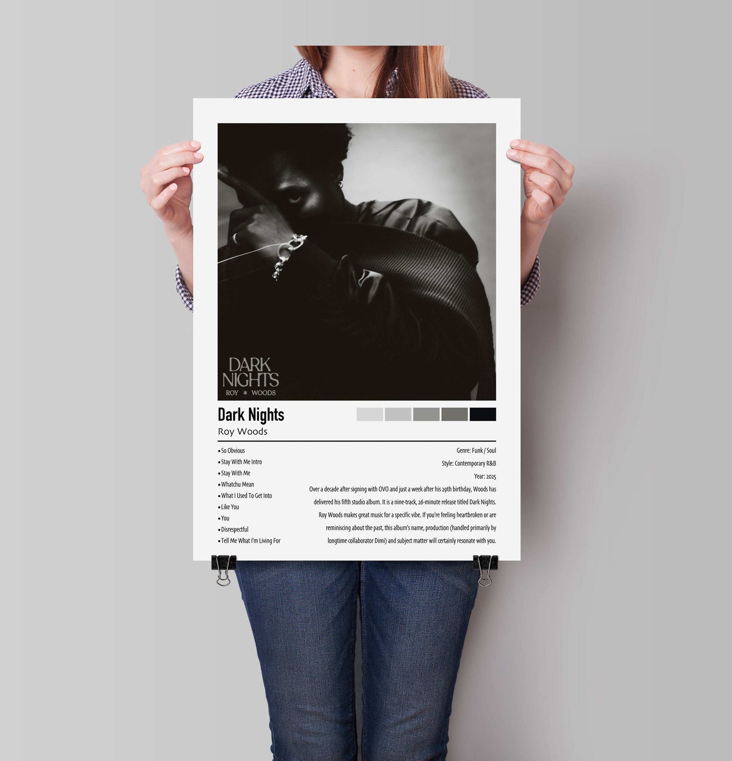 Roy Woods | Dark Nights | Custom Album Cover Poster Print