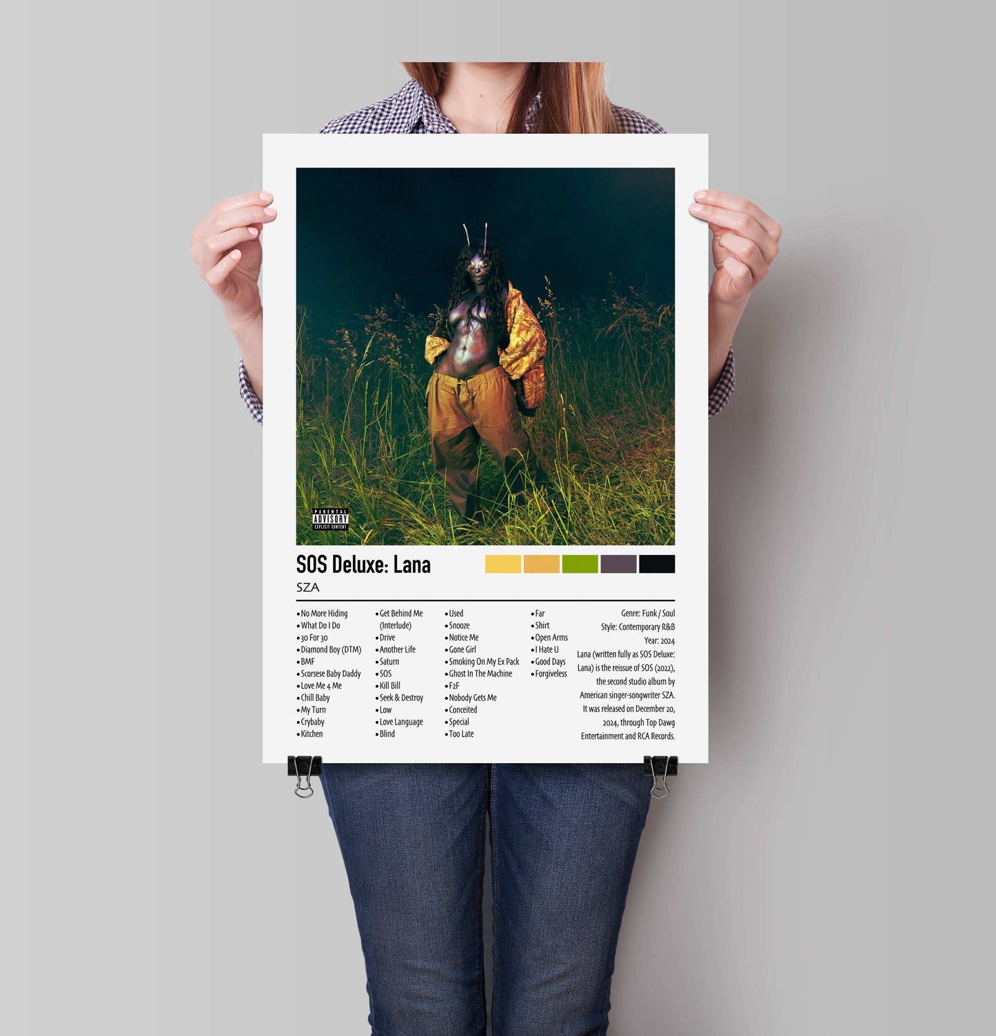 SZA | SOS Deluxe: Lana | Custom Album Cover Poster Print