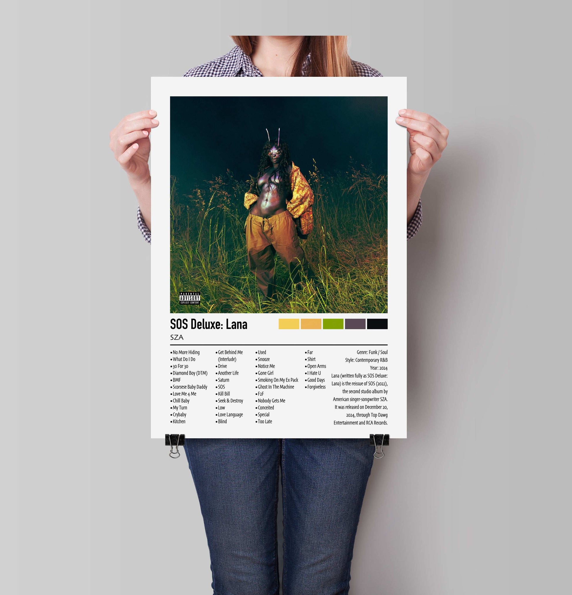 SZA | SOS Deluxe: Lana | Custom Album Cover Poster Print