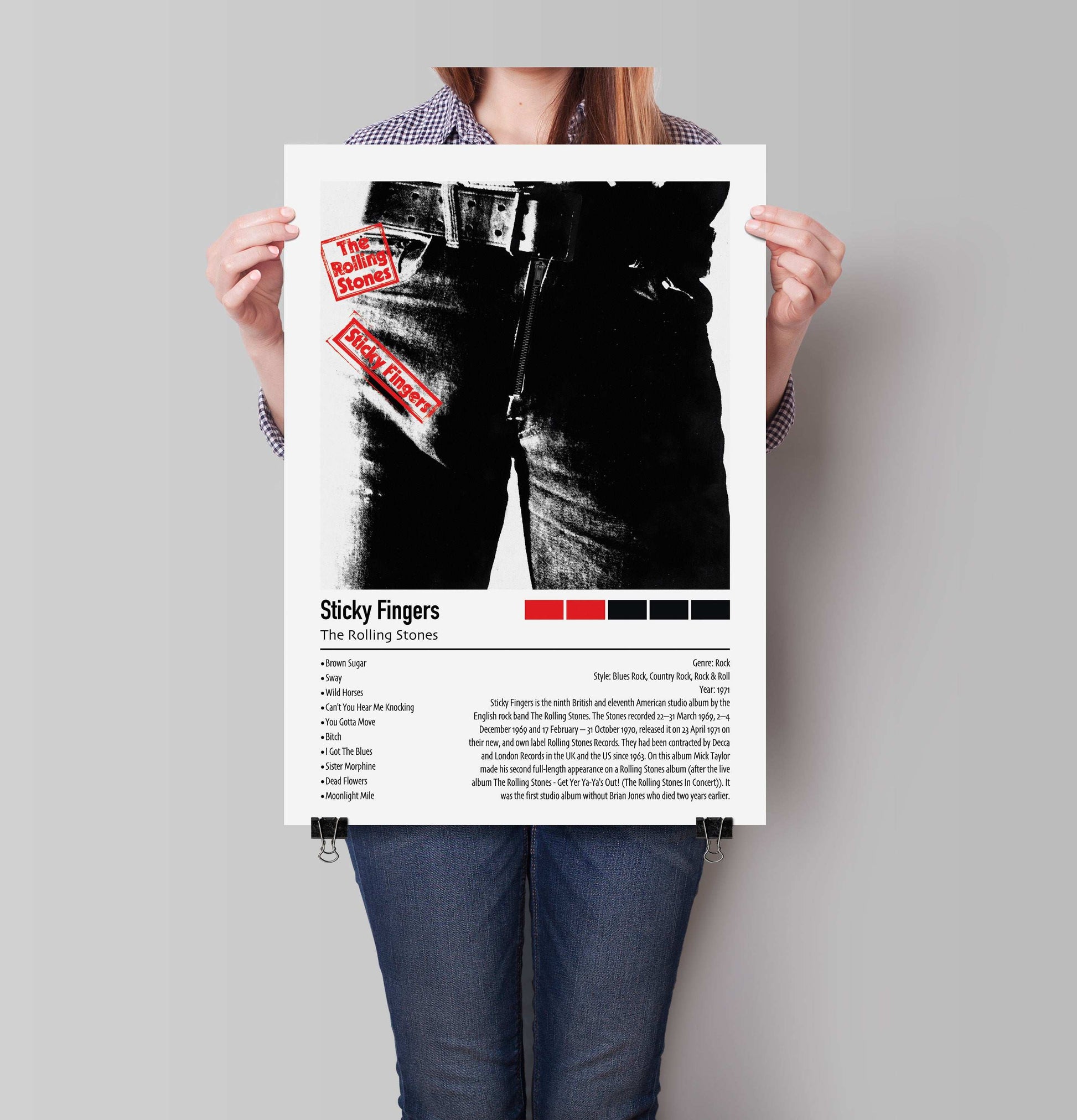 The Rolling Stones - Sticky Fingers | Custom Album Cover Poster Print