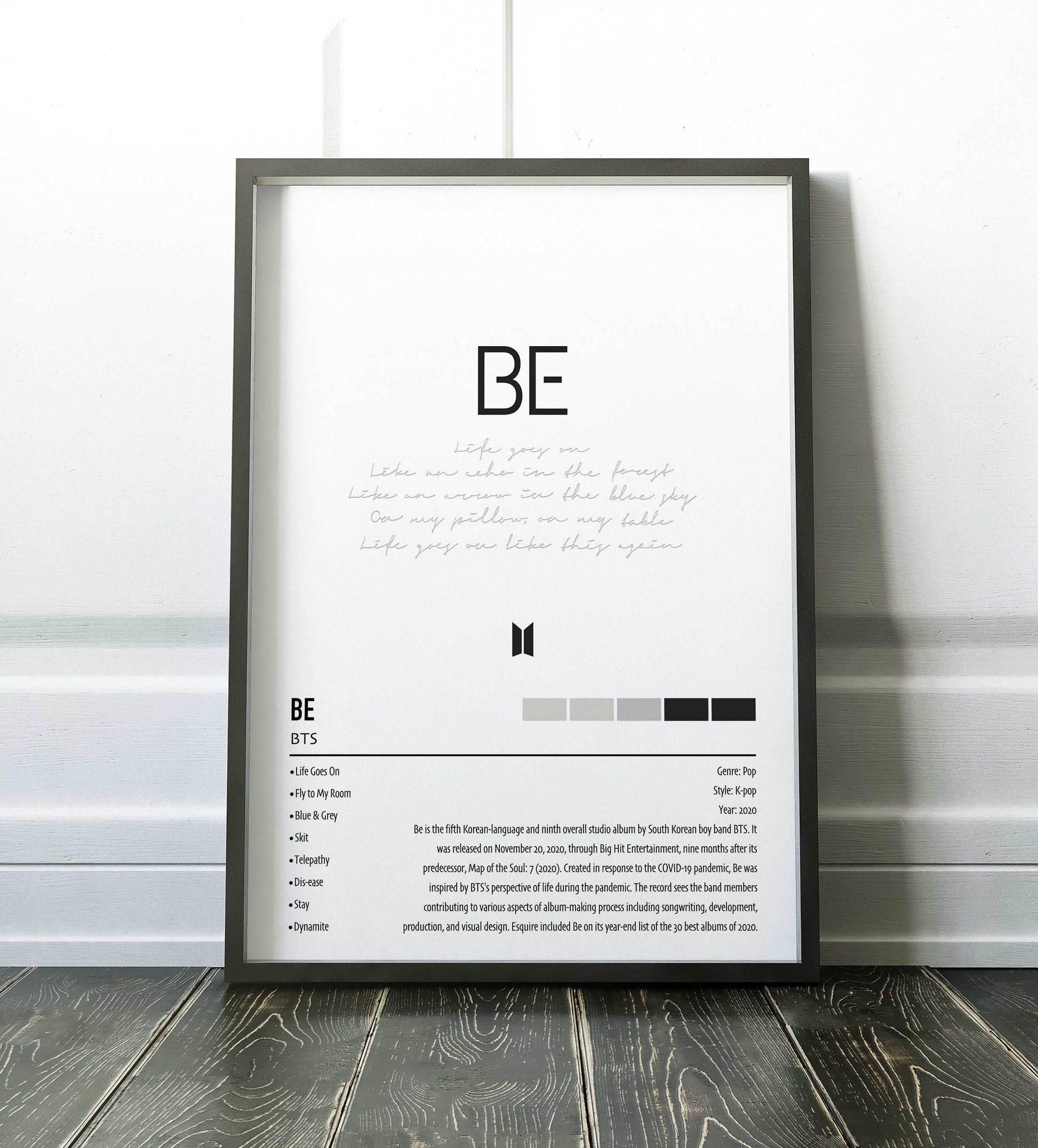 BTS | BE | Custom Album Cover Poster Print