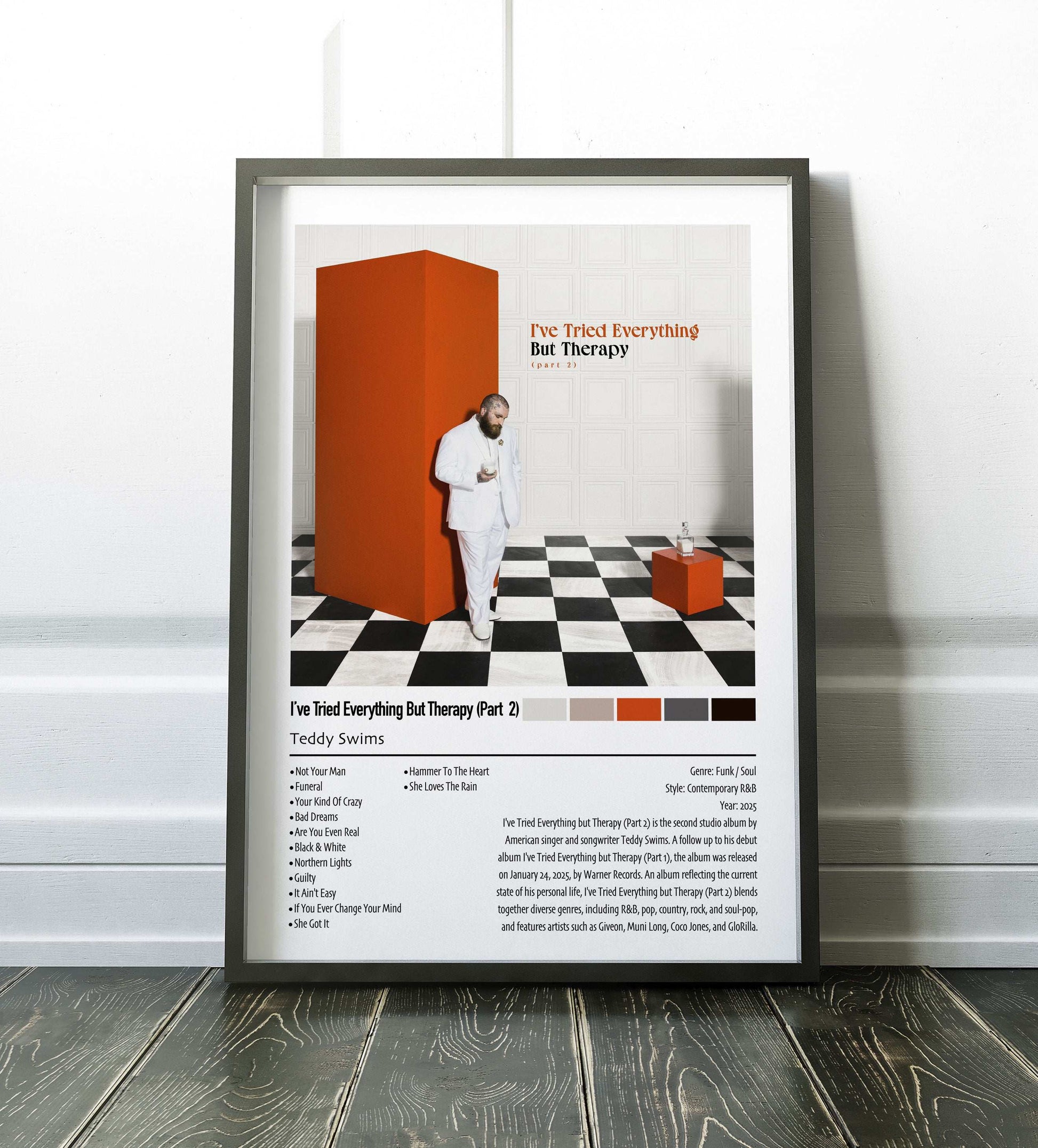 Teddy Swims | I've Tried Everything But Therapy (Part 2)| Custom Album Cover Poster Print