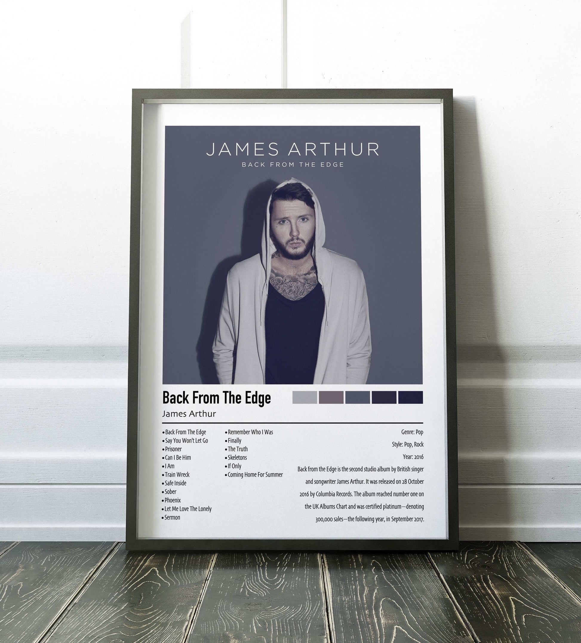 James Arthur | Back From The Edge | Custom Album Cover Poster Print