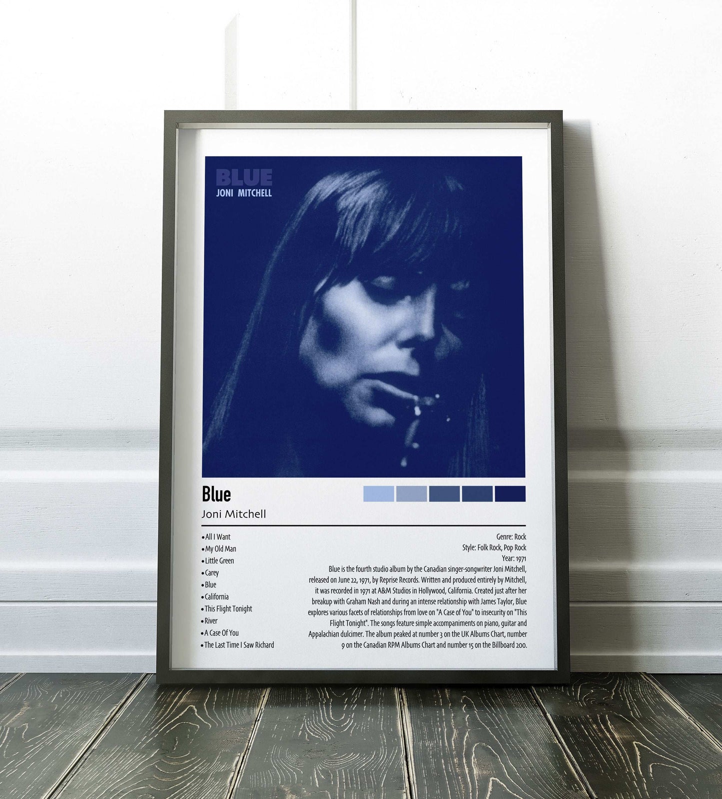 Joni Mitchell | Blue | Custom Album Cover Poster Print