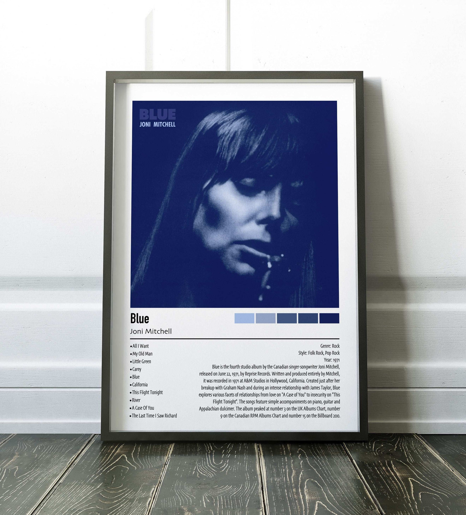 Joni Mitchell | Blue | Custom Album Cover Poster Print