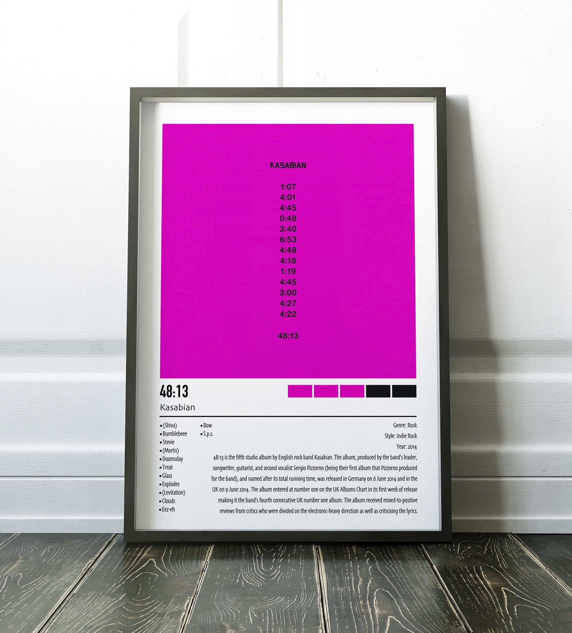 Kasabian | 48:13 | Custom Album Cover Poster Print