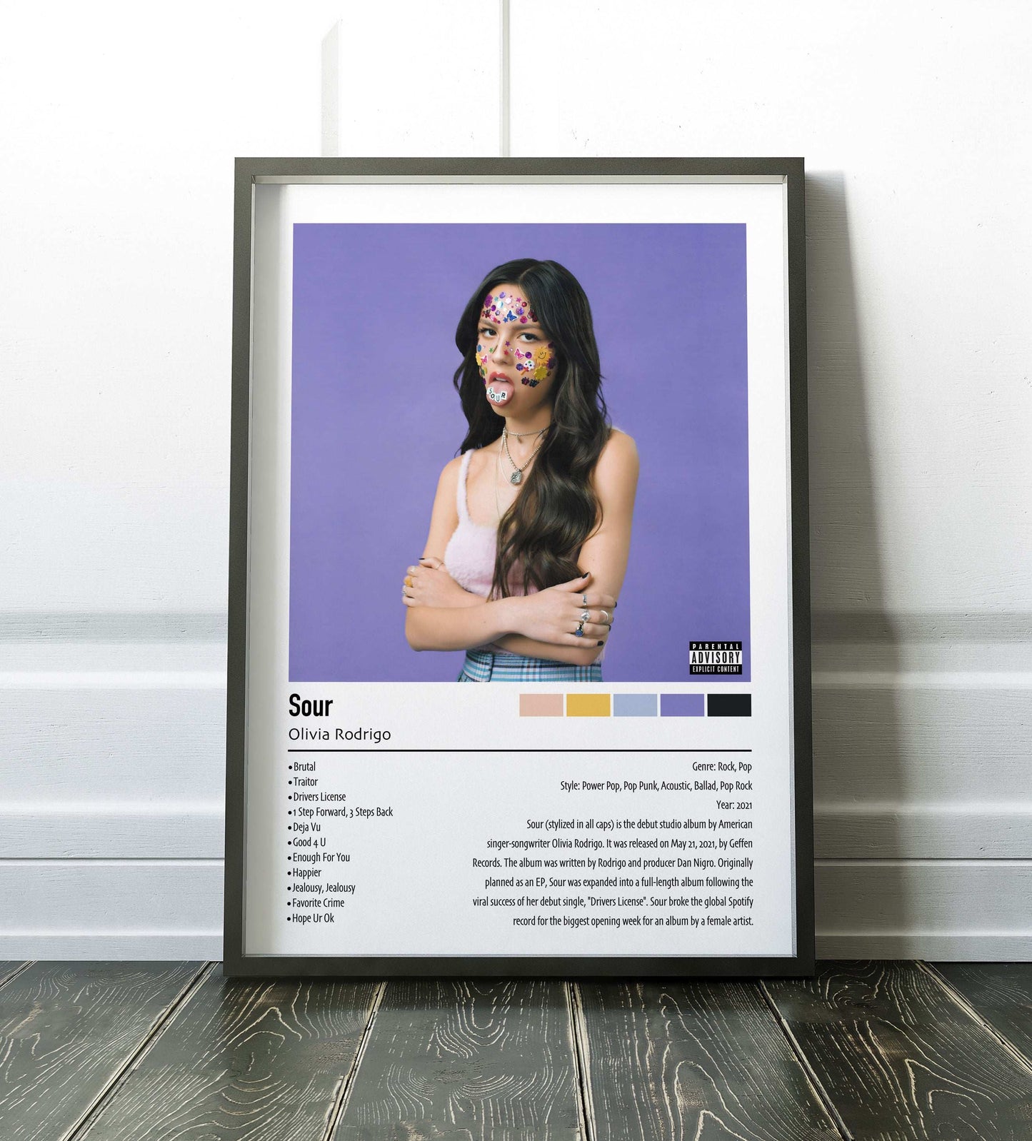 Olivia Rodrigo | Sour | Custom Album Cover Poster Print