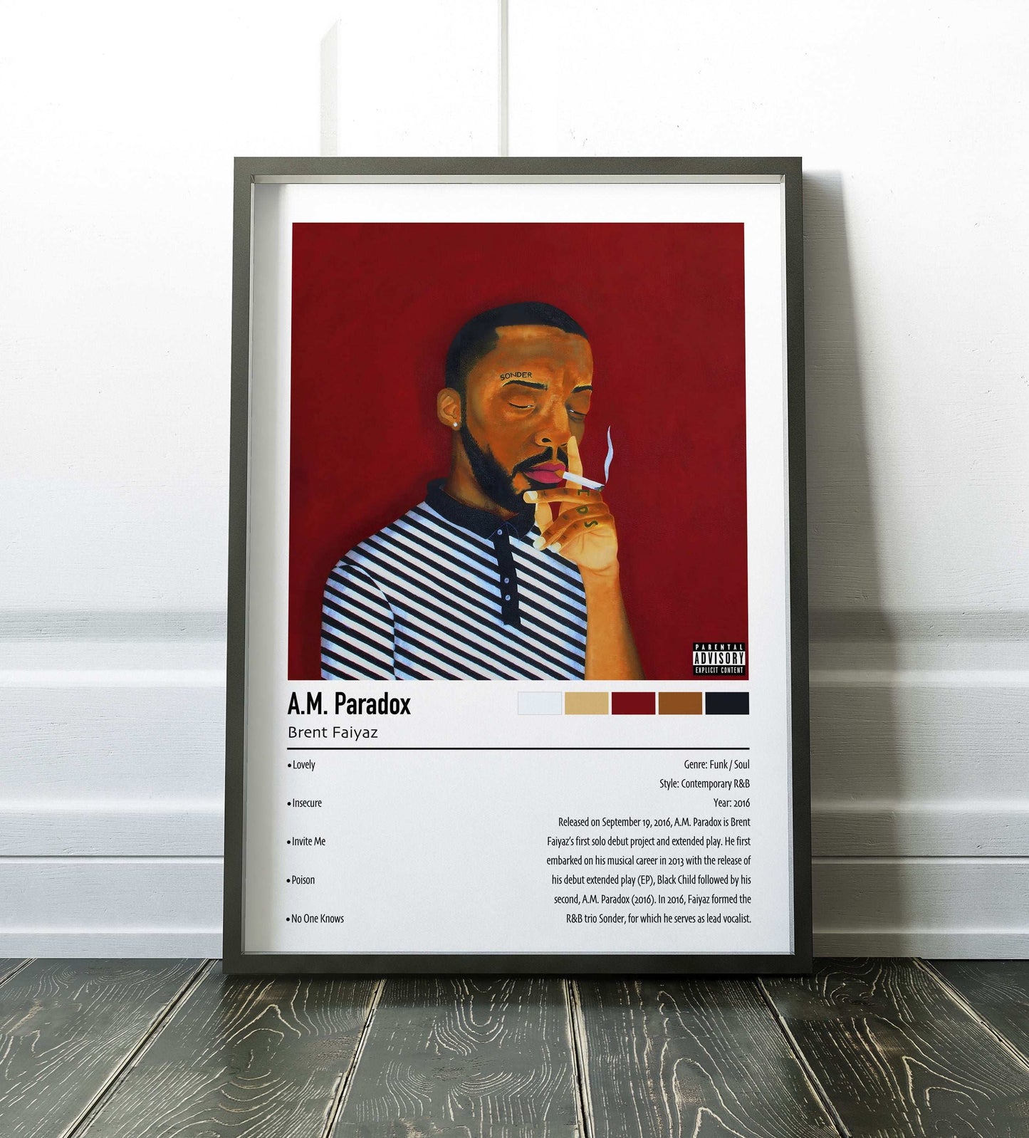 Brent Faiyaz | A.M. Paradox | Custom Album Cover Poster Print