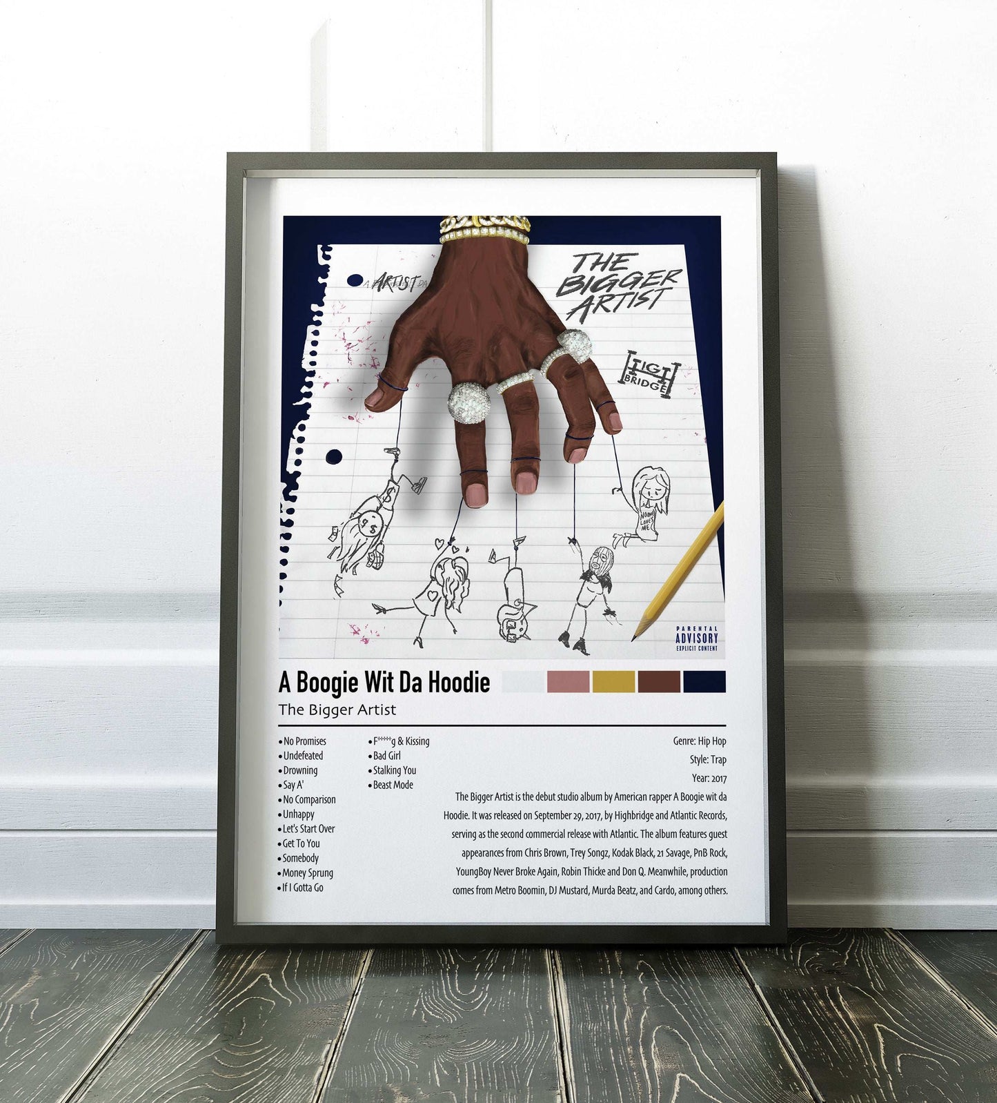 A Boogie Wit Da Hoodie | The Bigger Artist | Custom Album Cover Poster Print