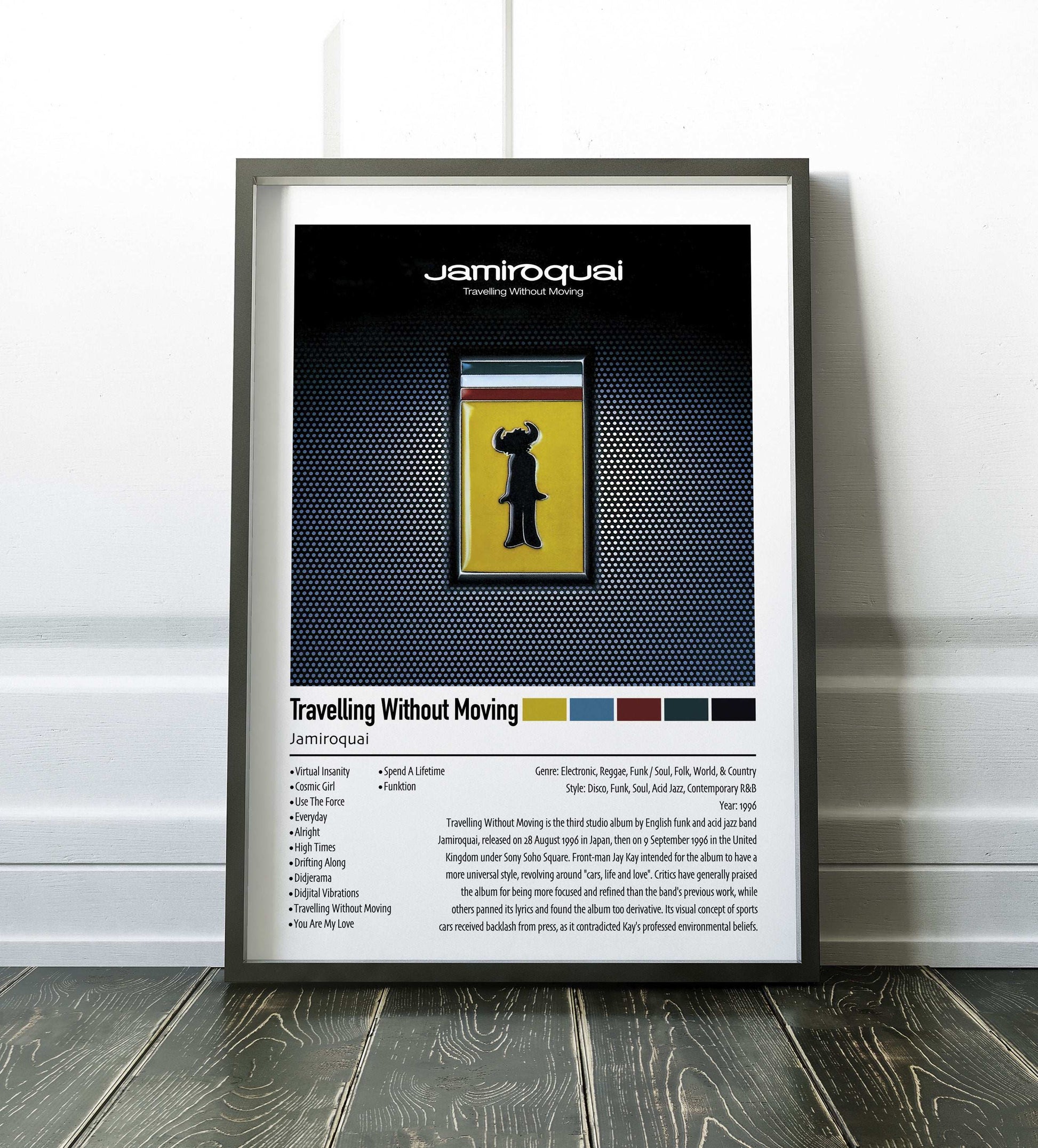 Jamiroquai | Travelling Without Moving | Custom Album Cover Poster Print