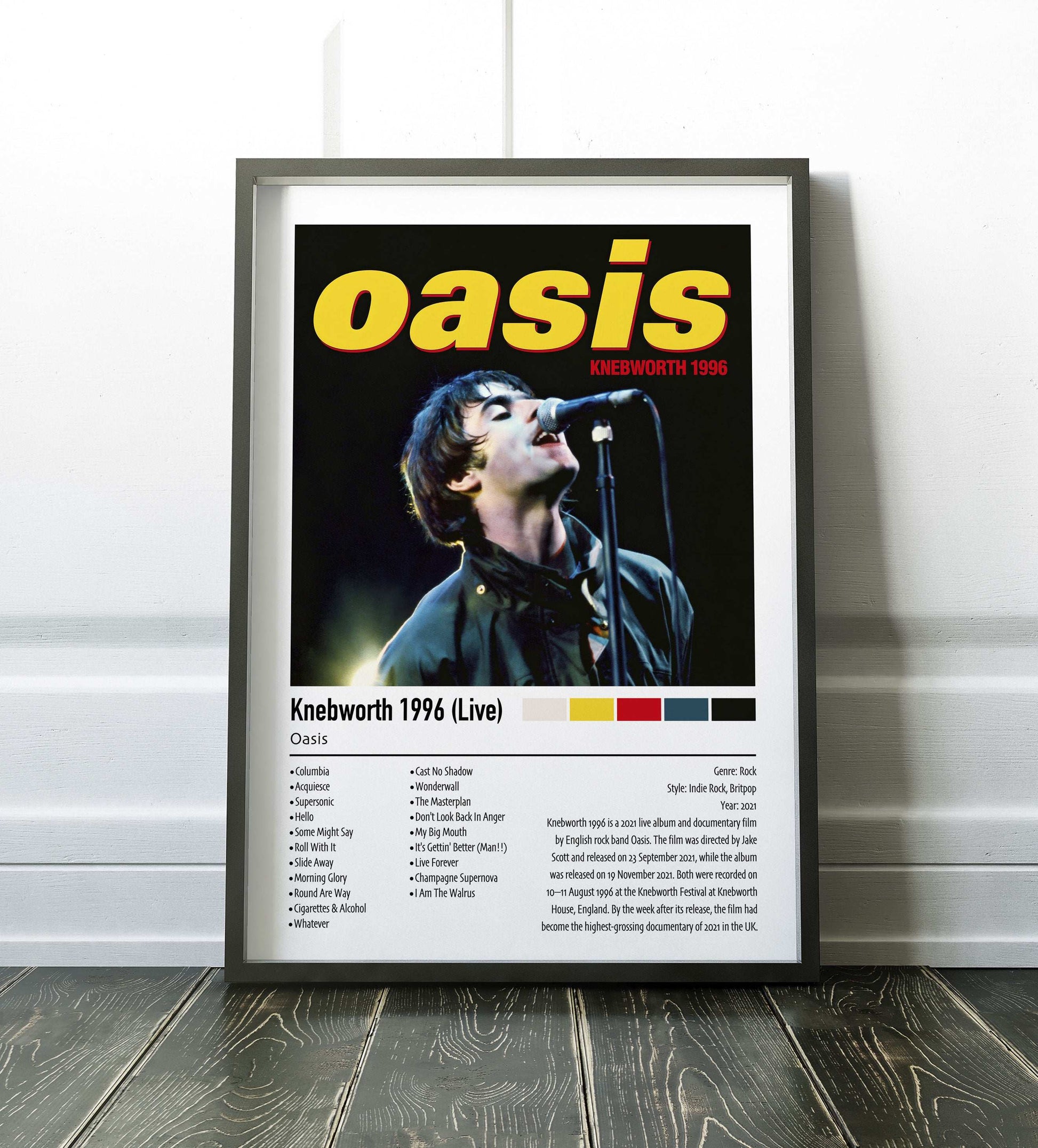 Oasis | Knebworth 1996 (Live) | Custom Album Cover Poster Print