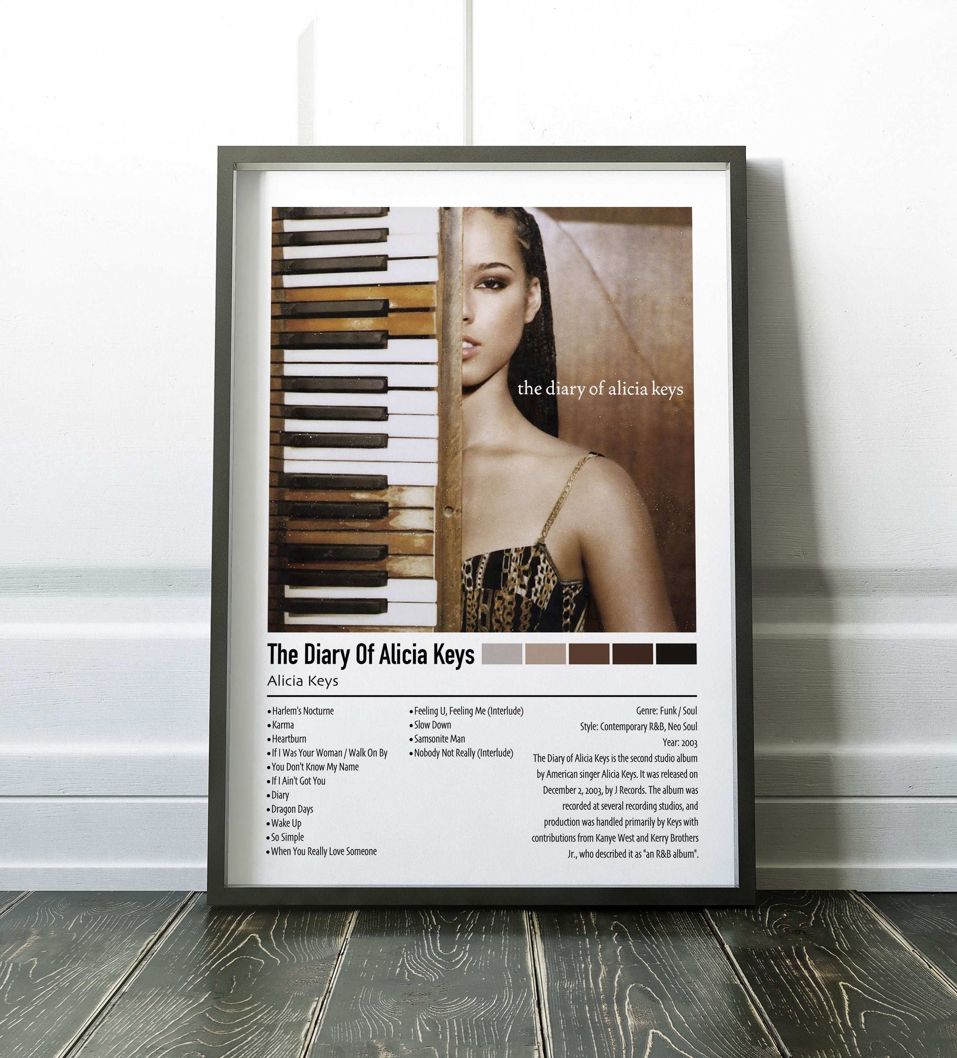 Alicia Keys | The Diary Of Alicia Keys | Custom Album Cover Poster Print